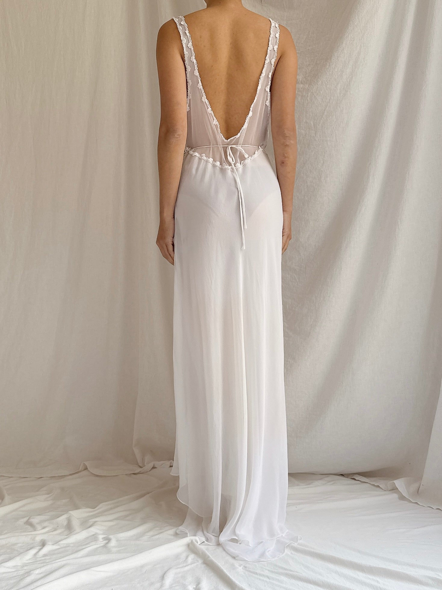 Vintage Chiffon Slip Dress - M