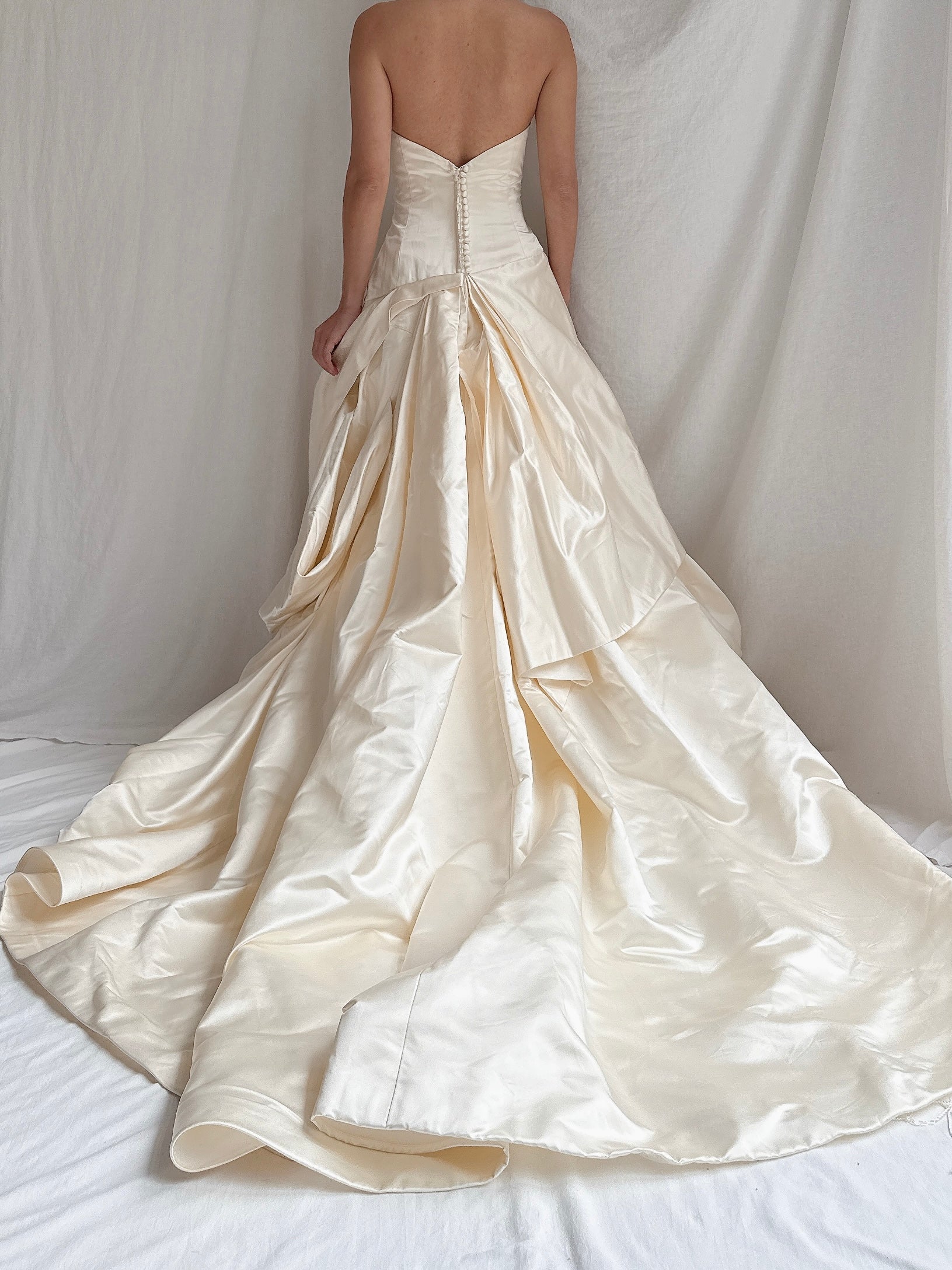 Vintage Silk Draped Gown - M/10