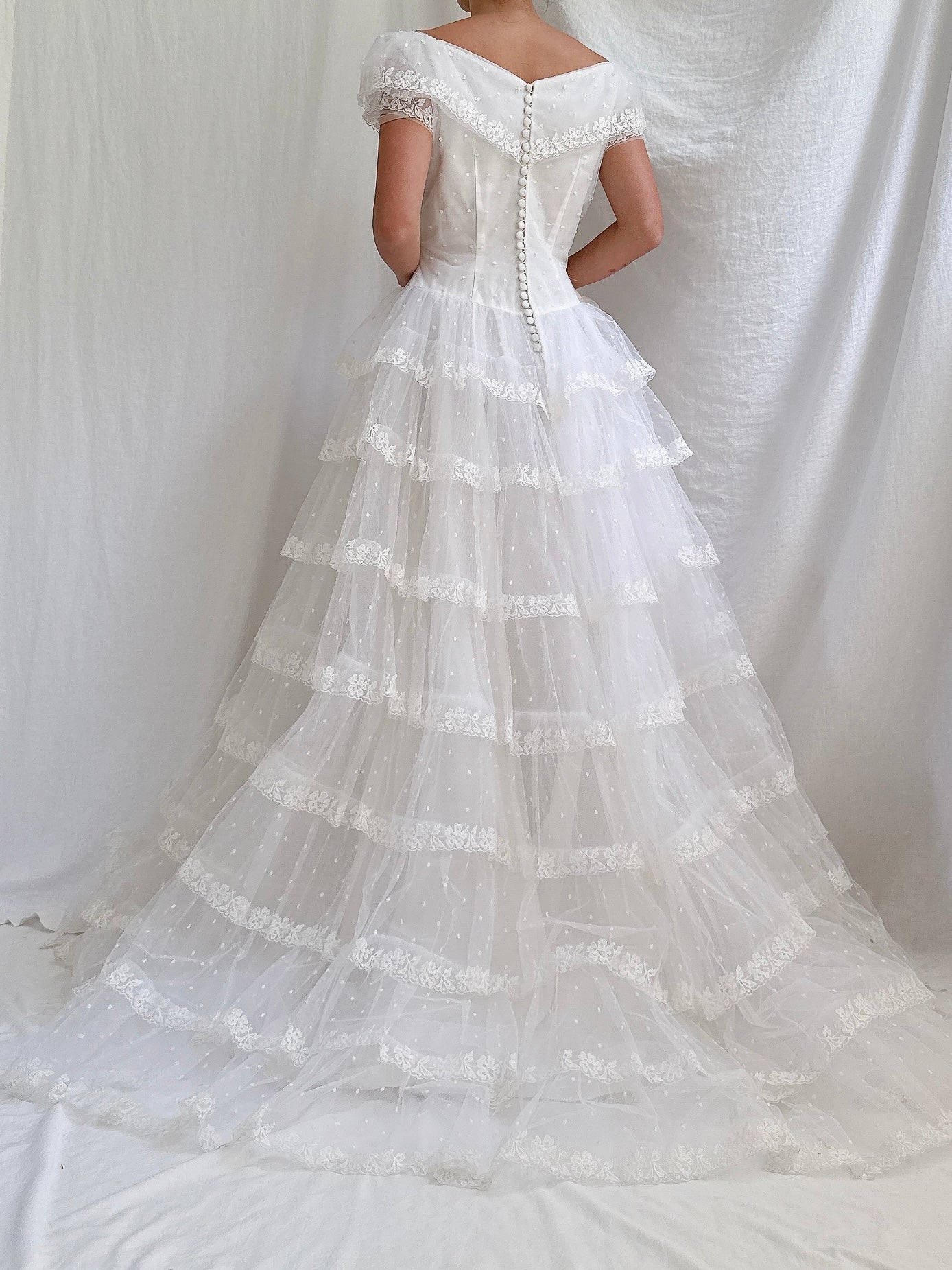 1950s Tier Tulle Dress - S