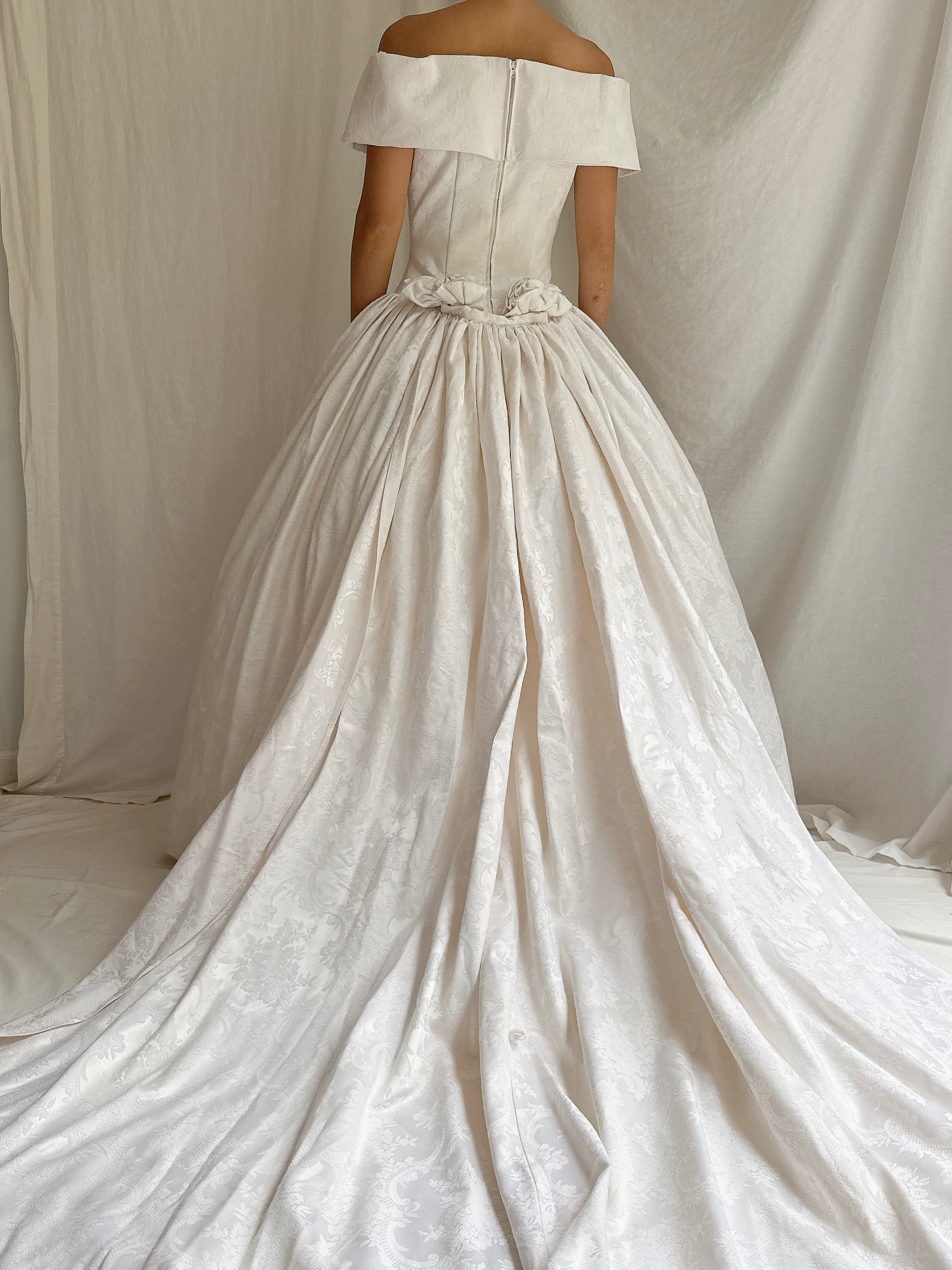 1980s Jessica McClintock Brocade Gown - S