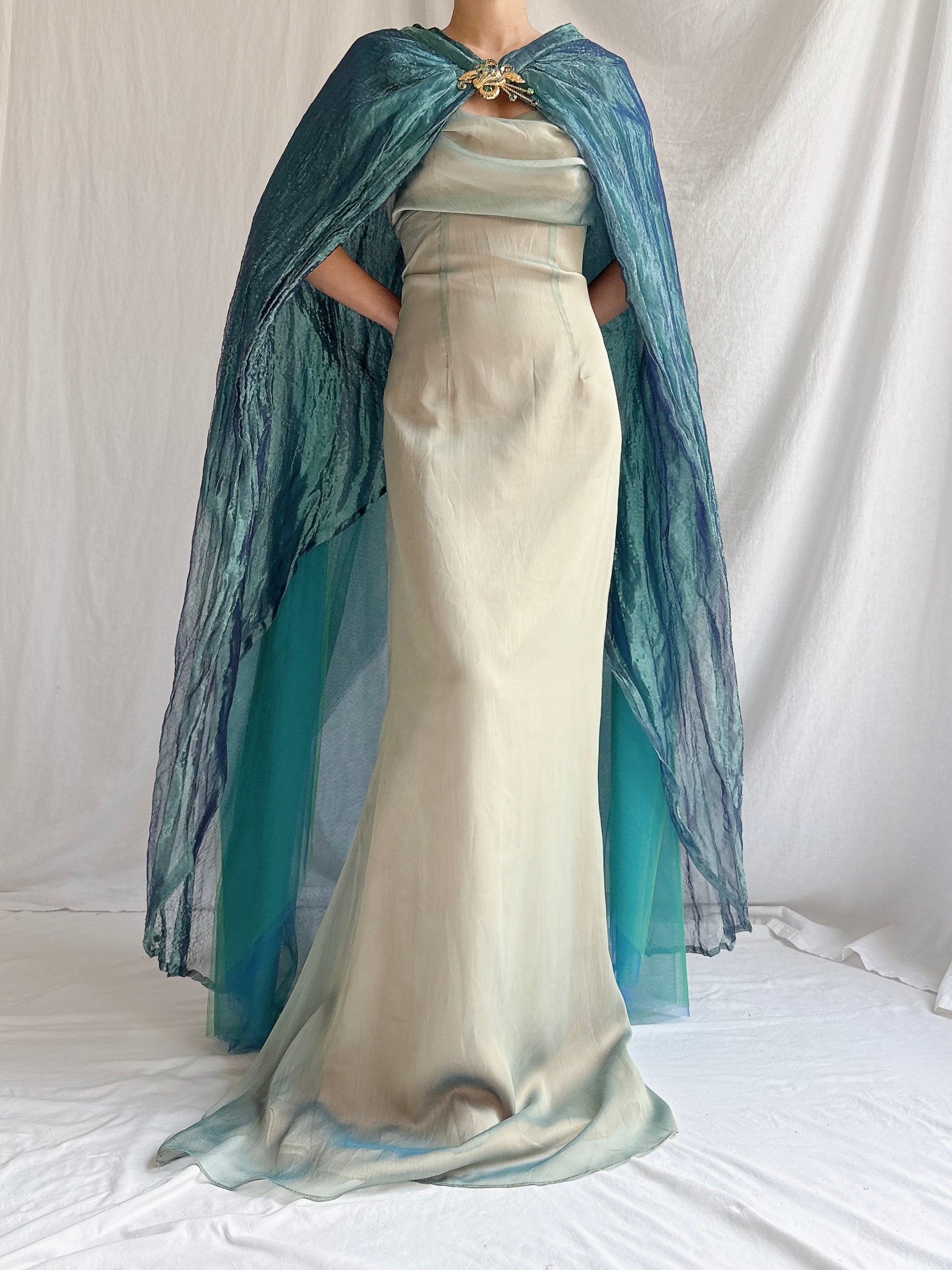 1980s Floranna Italy Metallic Cape/Overskirt - OSFM