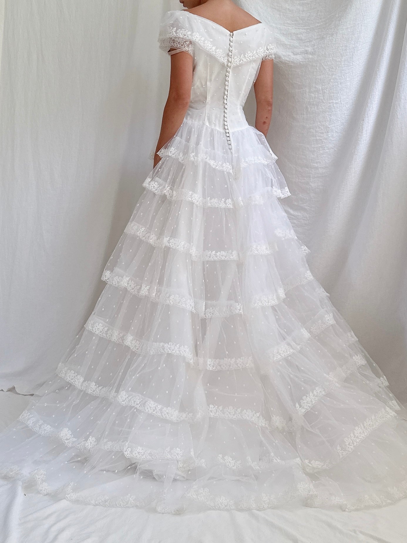 1950s Tier Tulle Dress - S