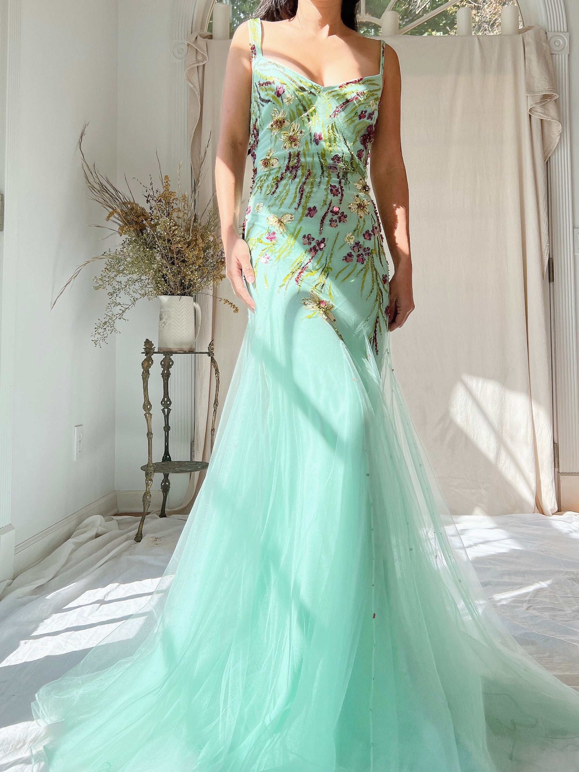 Vintage Alberto Makali Painted Tulle Dress - S | G O S S A M E R Vintage Alberto Makali Painted Tulle Dress - S | G O S S A M E R