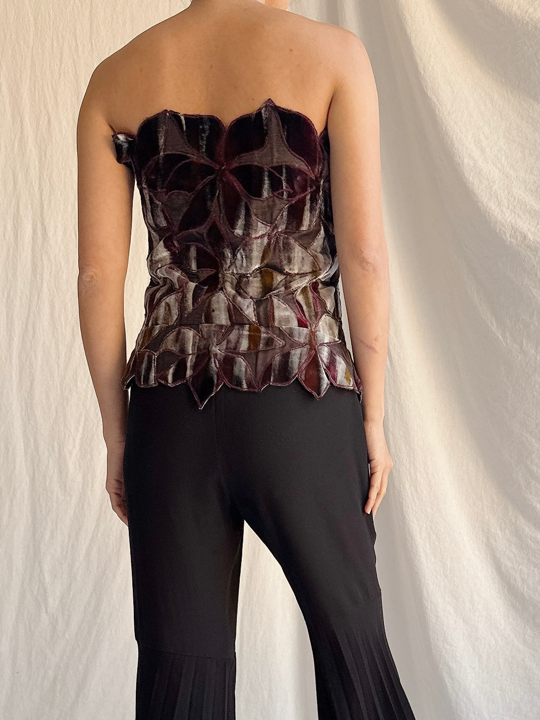 Vintage House of Delphine Silk Painted Velvet Top - M/44