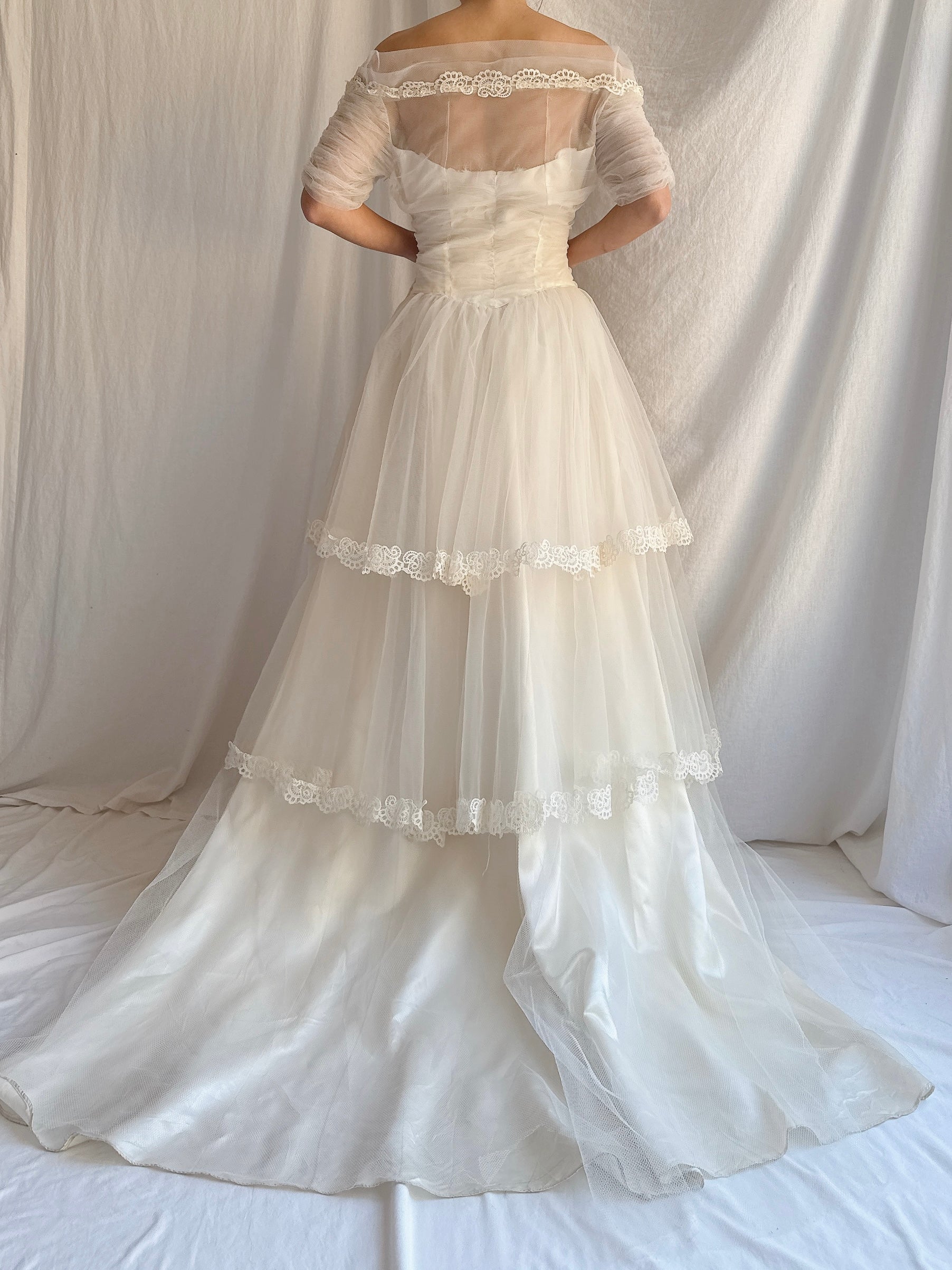 1950s Tiered Tulle Gown - XS/S