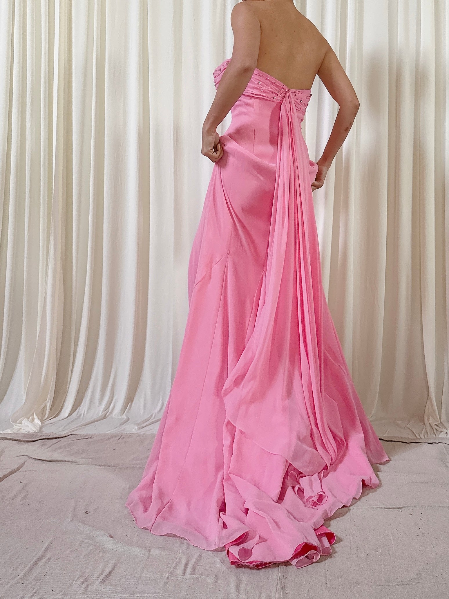Vintage Bellville Sassoon Pink Orange Dress - L/10
