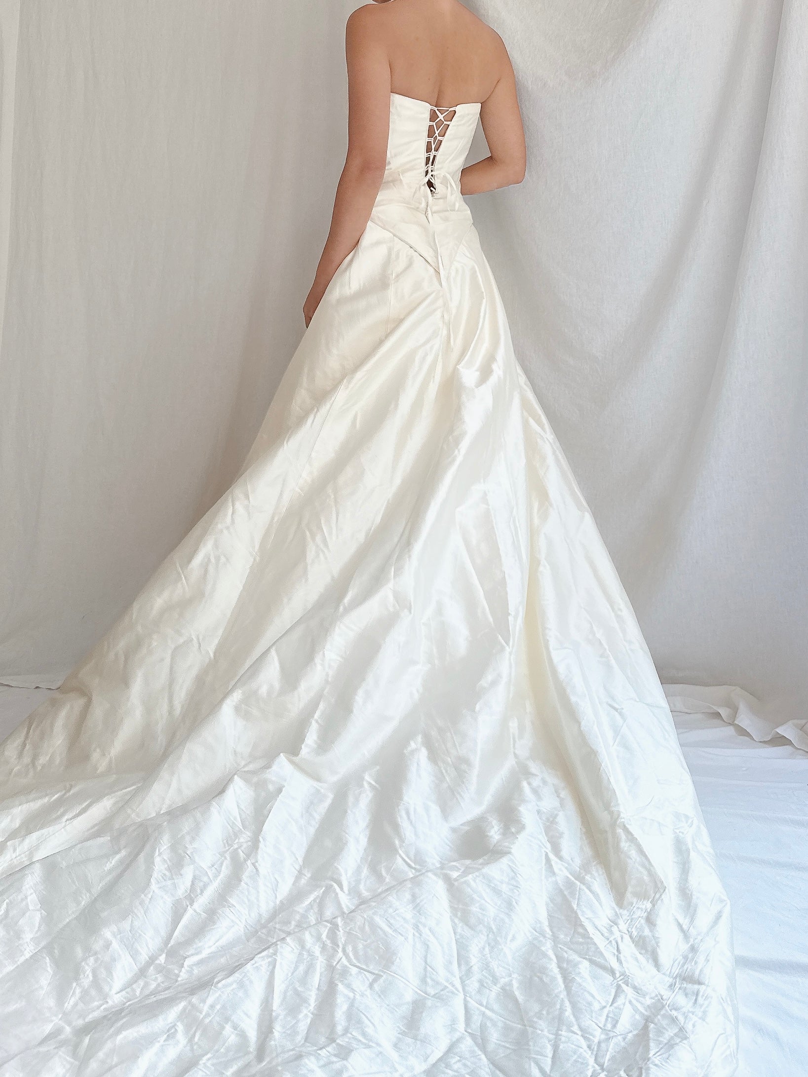 Vintage UK Silk Strapless Gown - UK 16/US 12