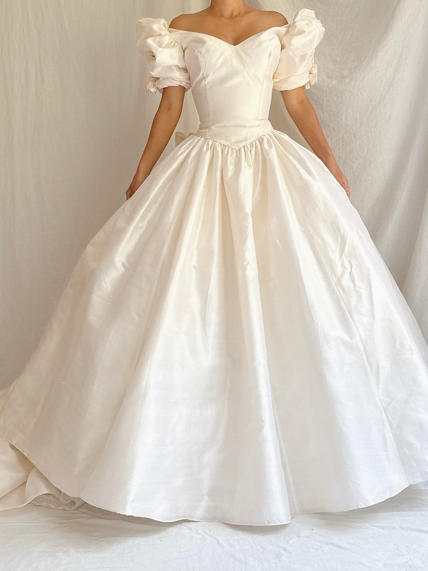 Vintage Puff Sleeve Dress - S