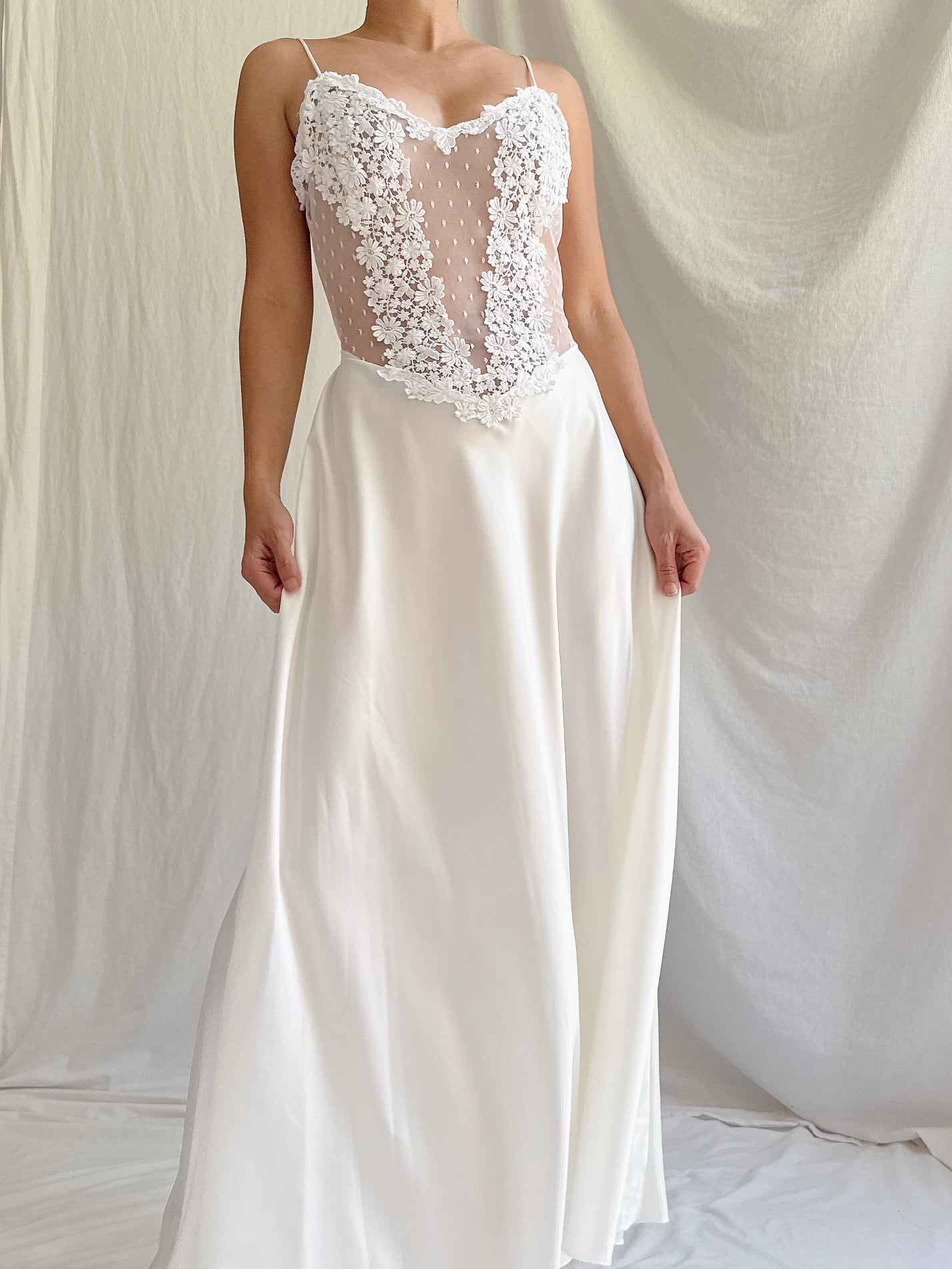 Vintage Sheer Midi Slip Dress - S/M