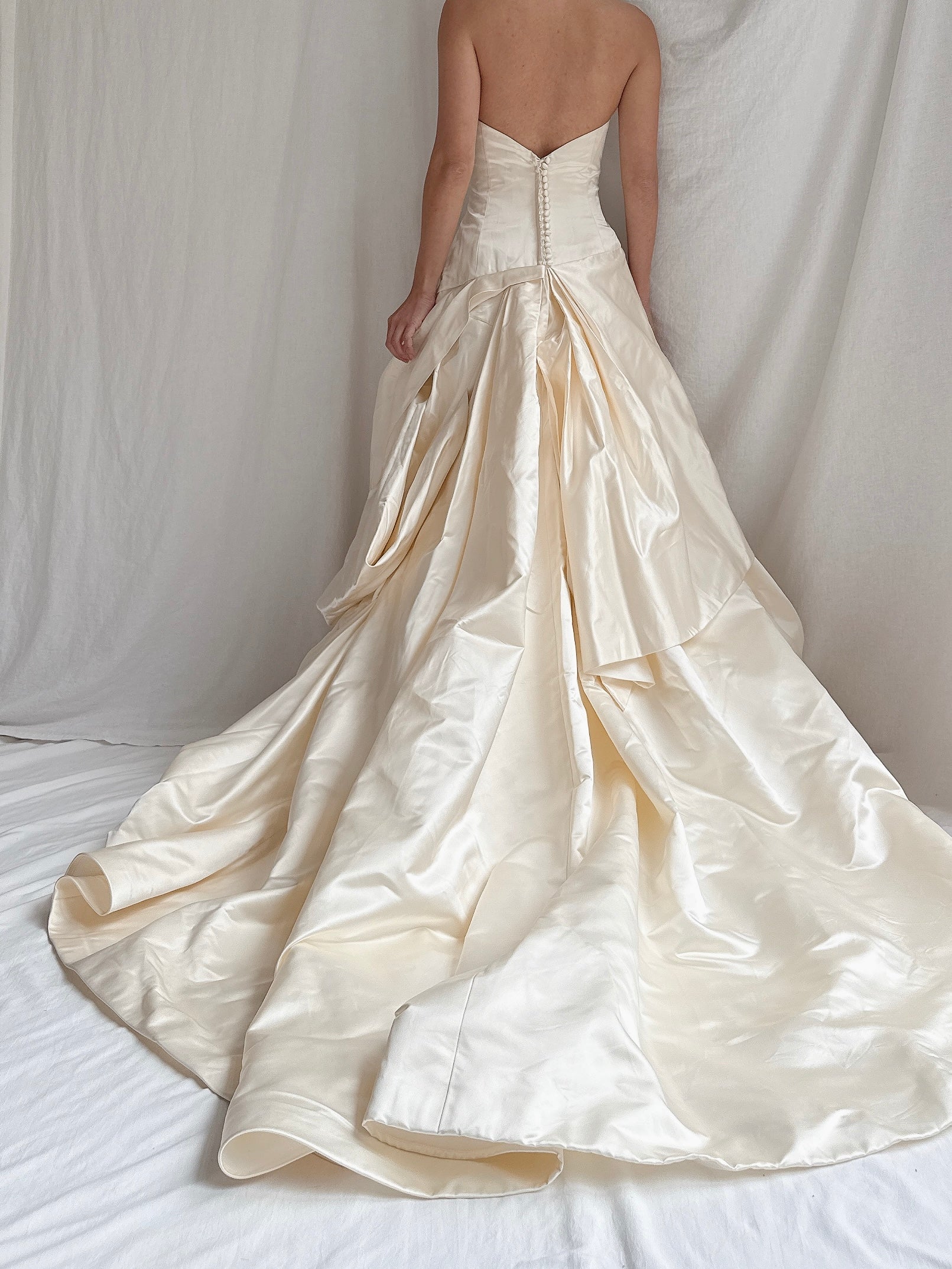 Vintage Silk Draped Gown - M/10