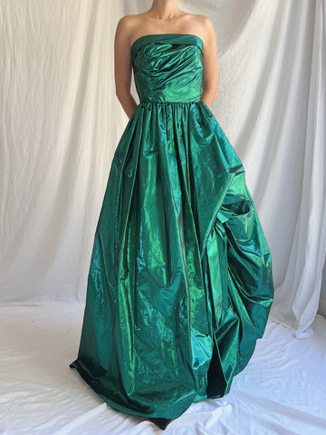 Vintage Lurex Draped Gown - XS