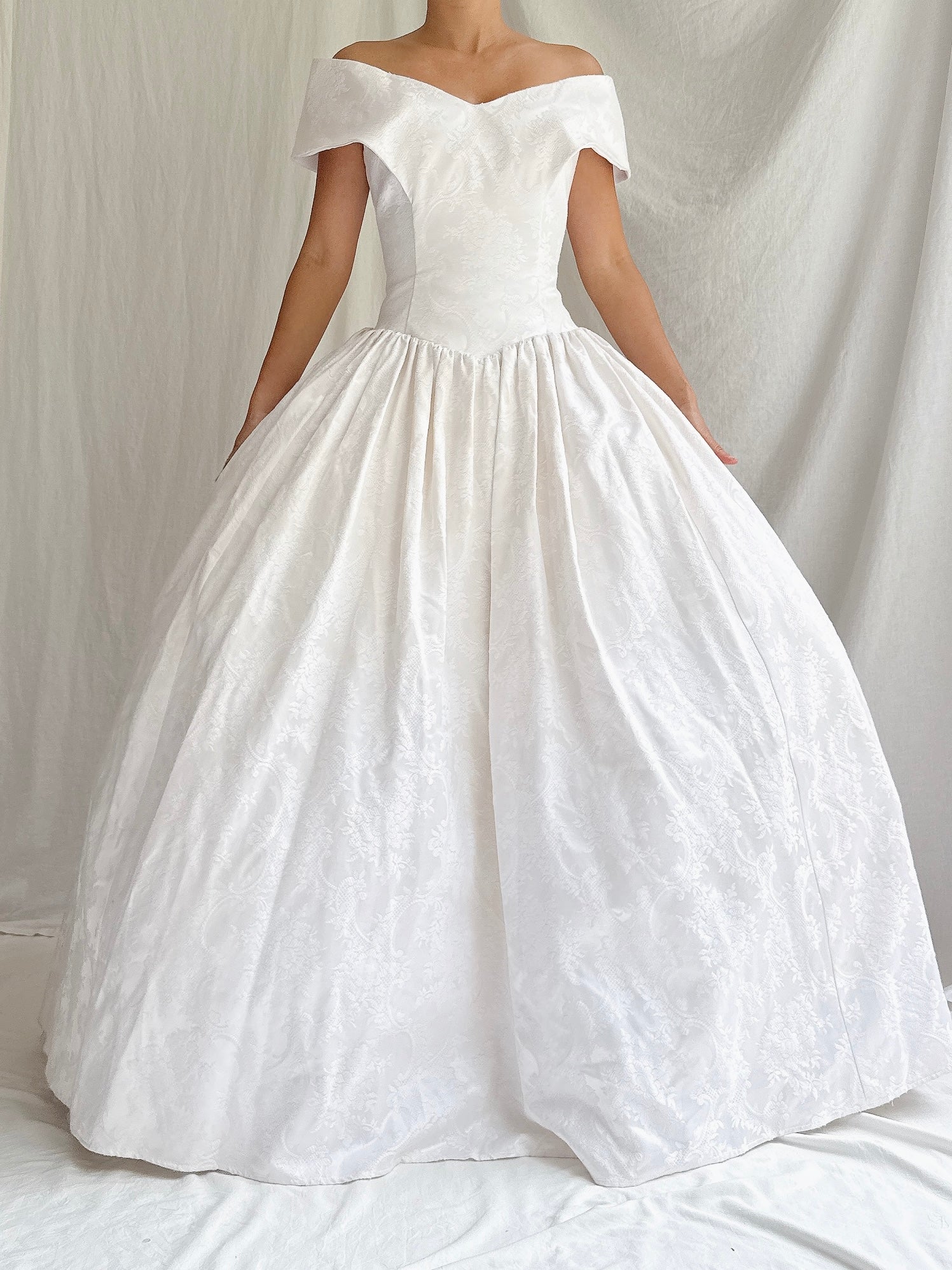1980s Jessica McClintock Brocade Gown - S