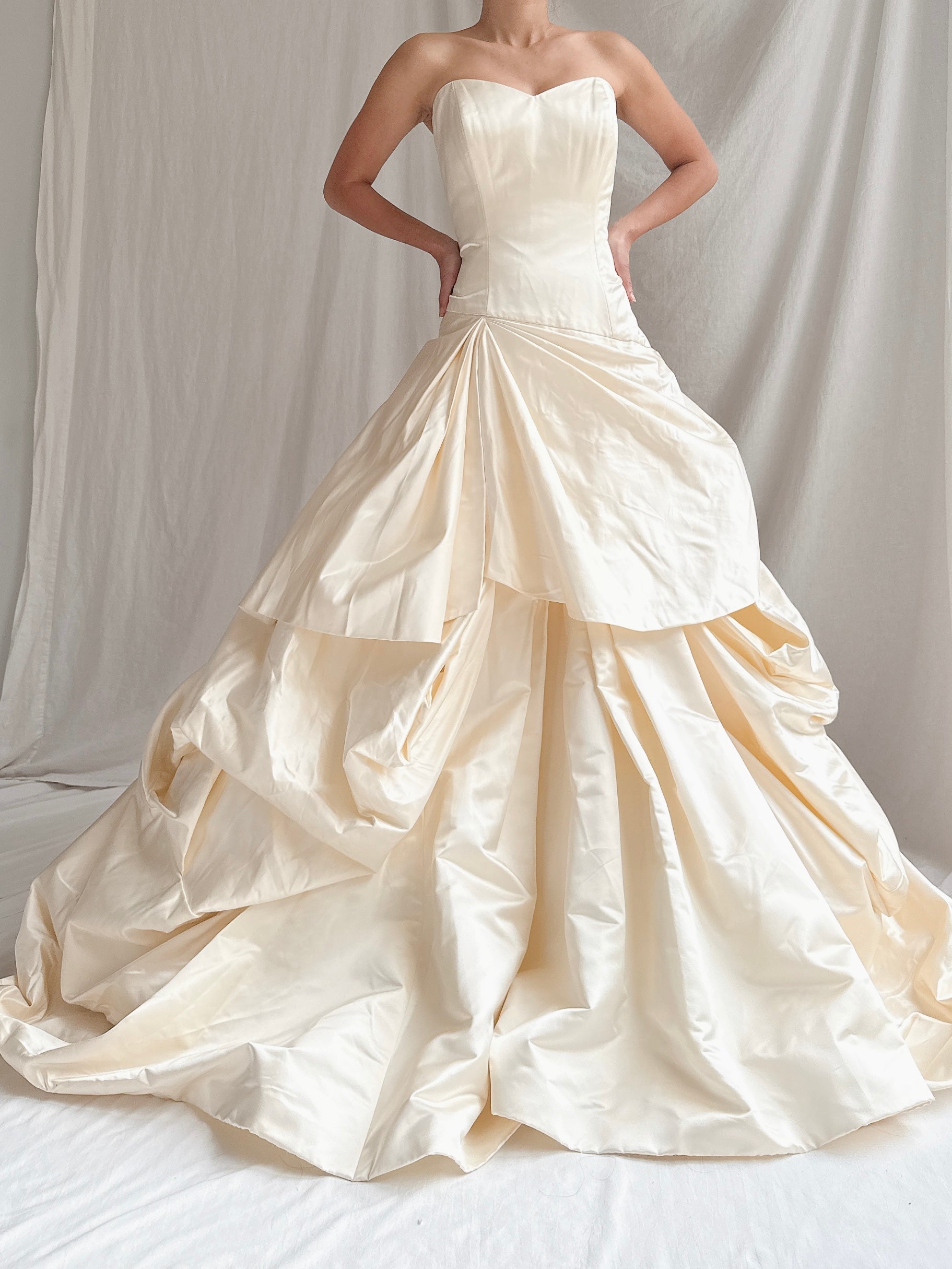 Vintage Silk Draped Gown - M/10