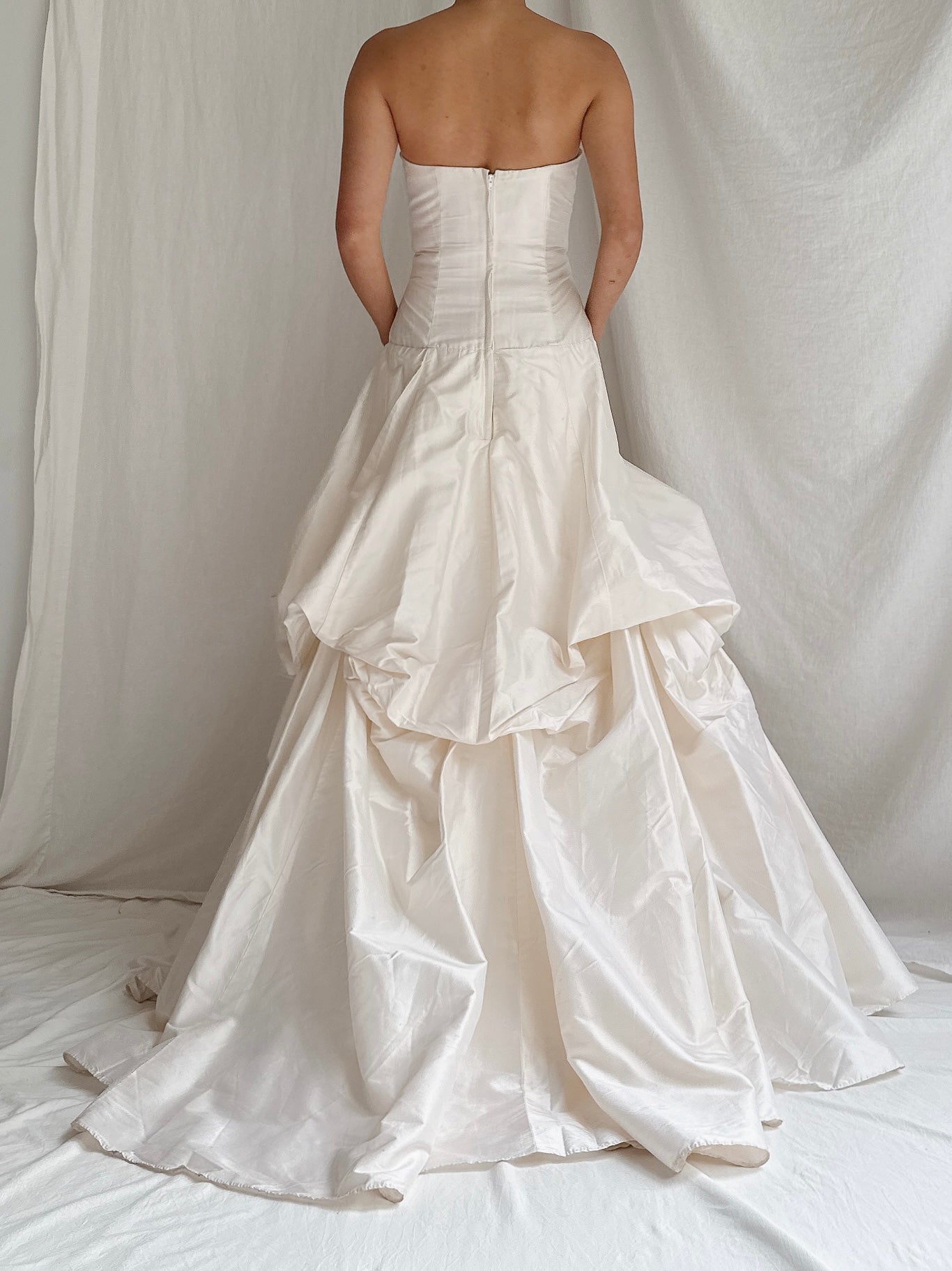 Vintage Jessica McClintock Silk Draped Gown - S/4