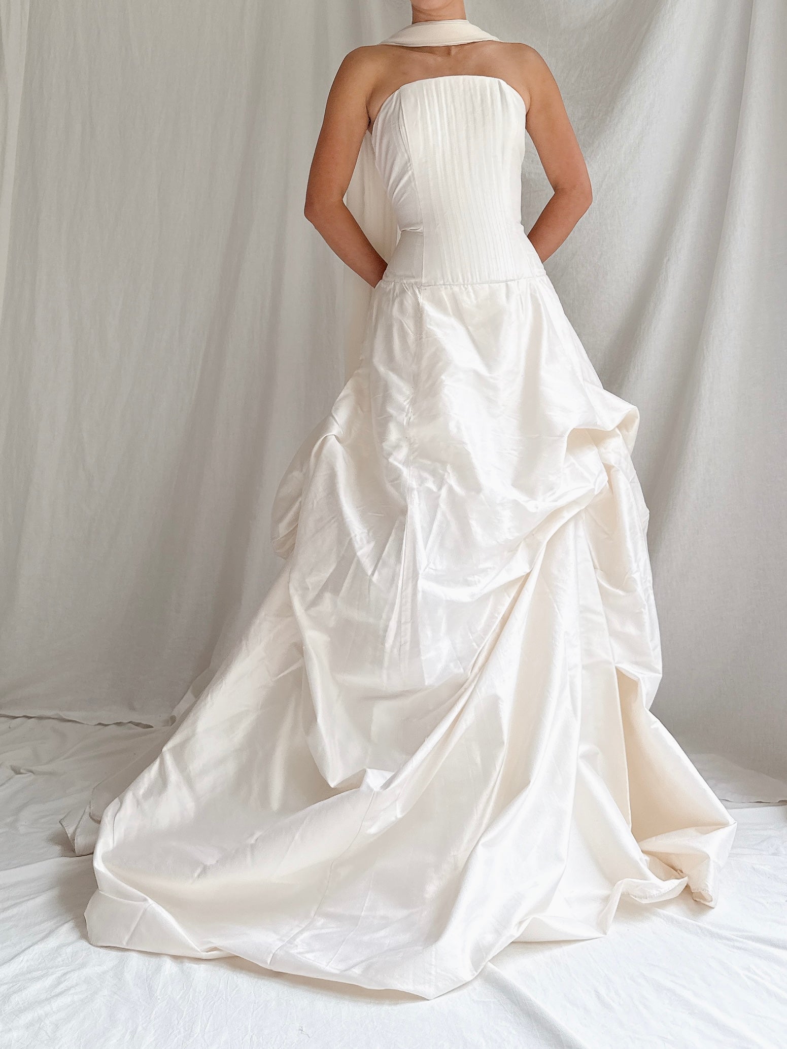 Vintage Jessica McClintock Silk Draped Gown - S/4