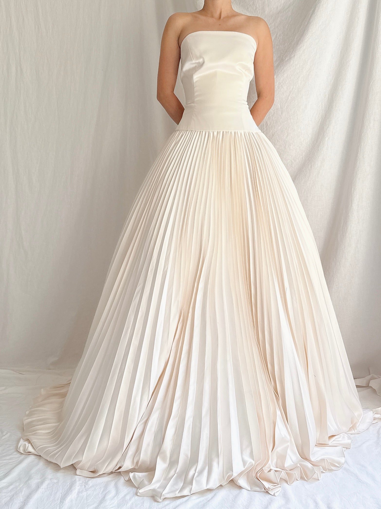 Vintage Lazaro Silk Pleated Gown - M/10