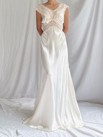 1930s Satin Slip Dress - S