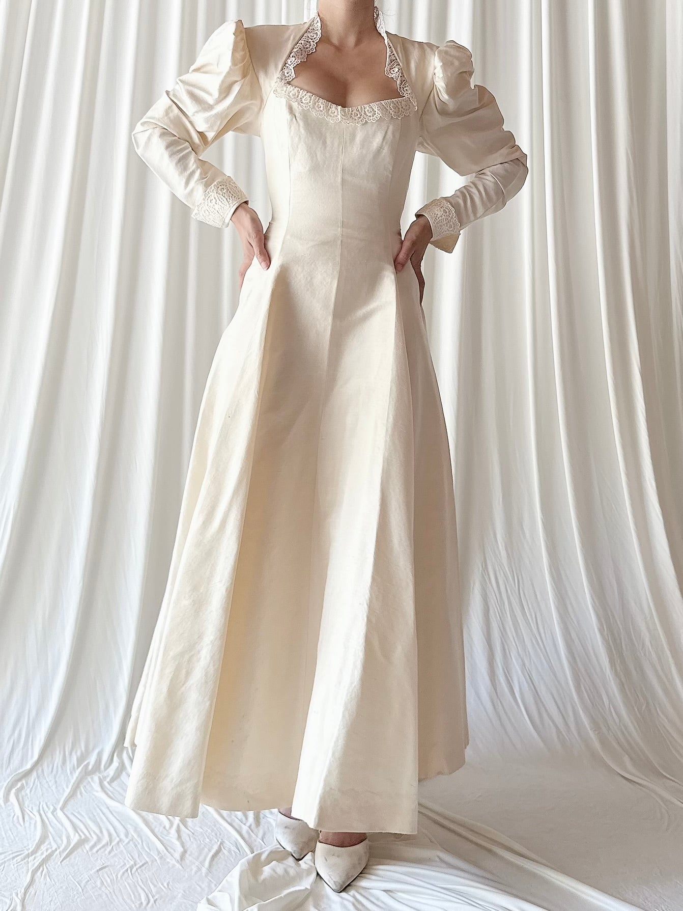 1980s Oscar De La Renta Raw Rayon Silk Gown - XS
