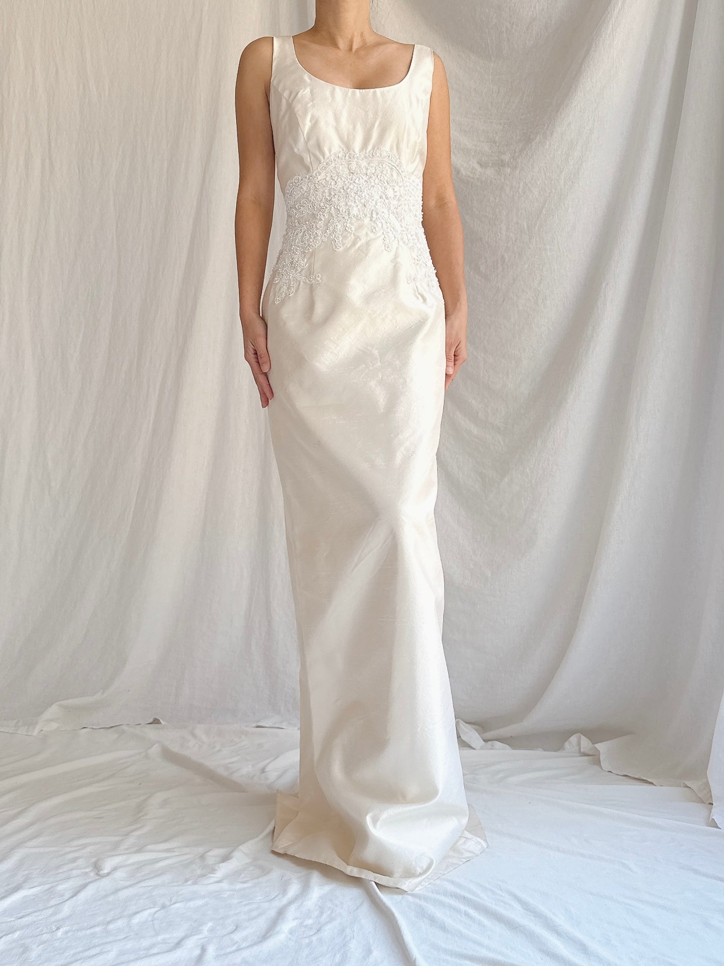 1990s Silk Column 2-Piece Gown - S/6