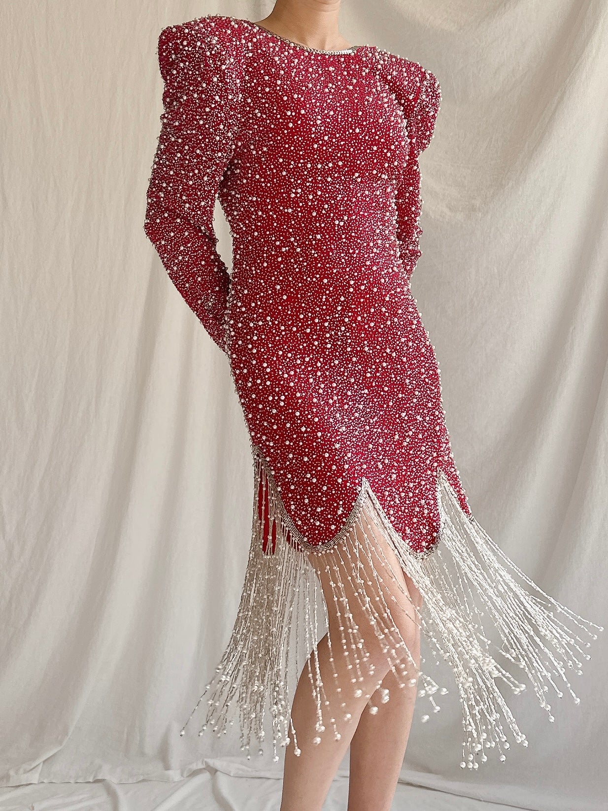 Vintage Silk Chiffon Beaded Dress - XS/2