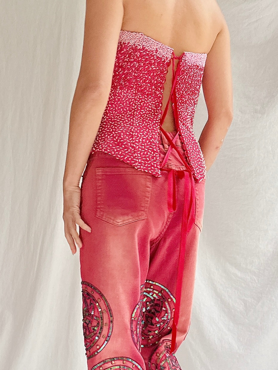 Vintage Nina Ricci Beaded Corset - S-M