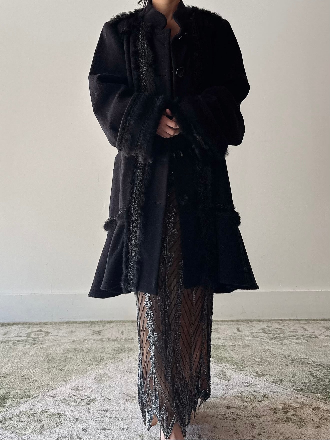 Vintage Cottonade Paris Wool Coat - L