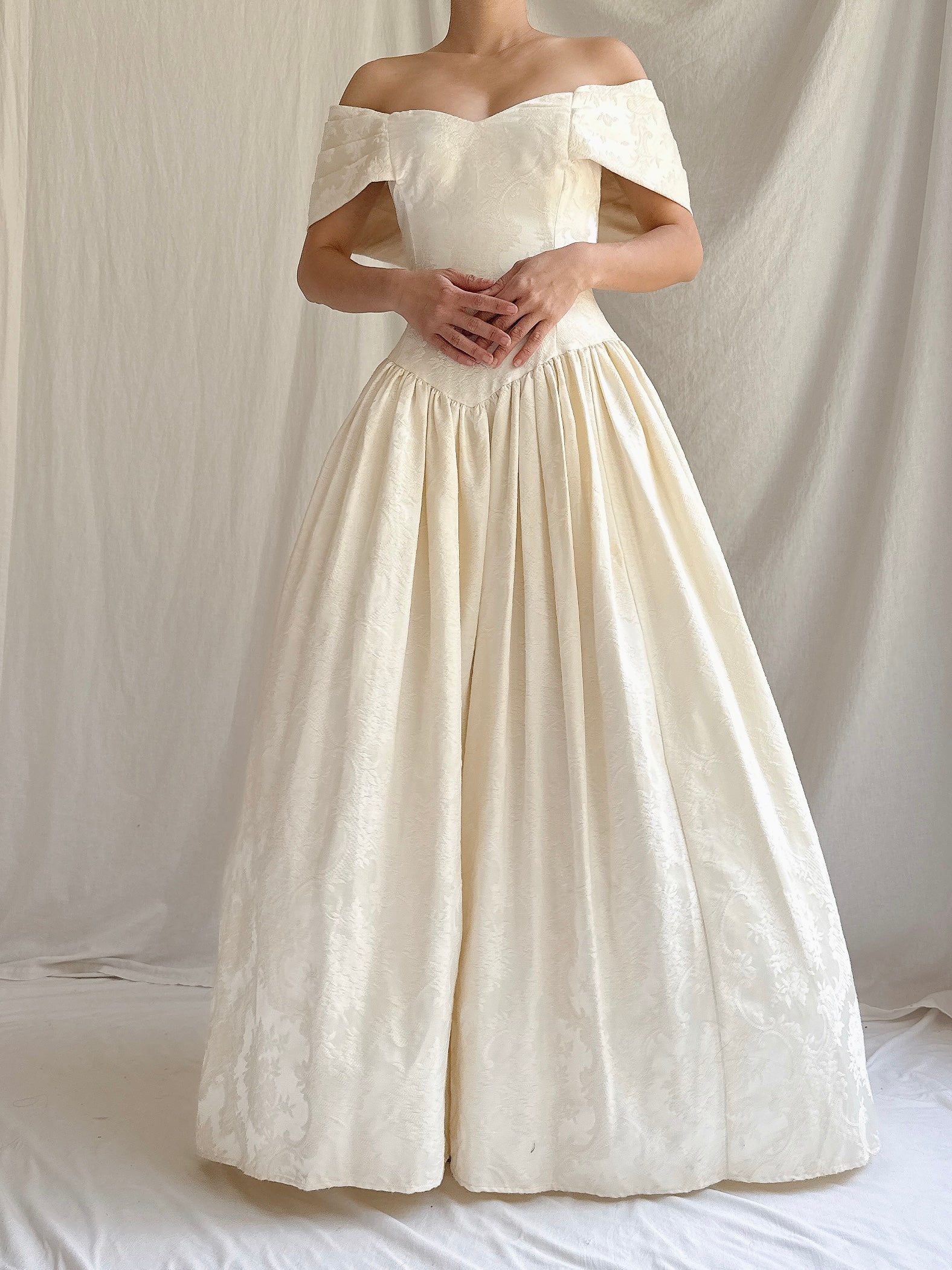 Vintage Brocade Basque Gown - S