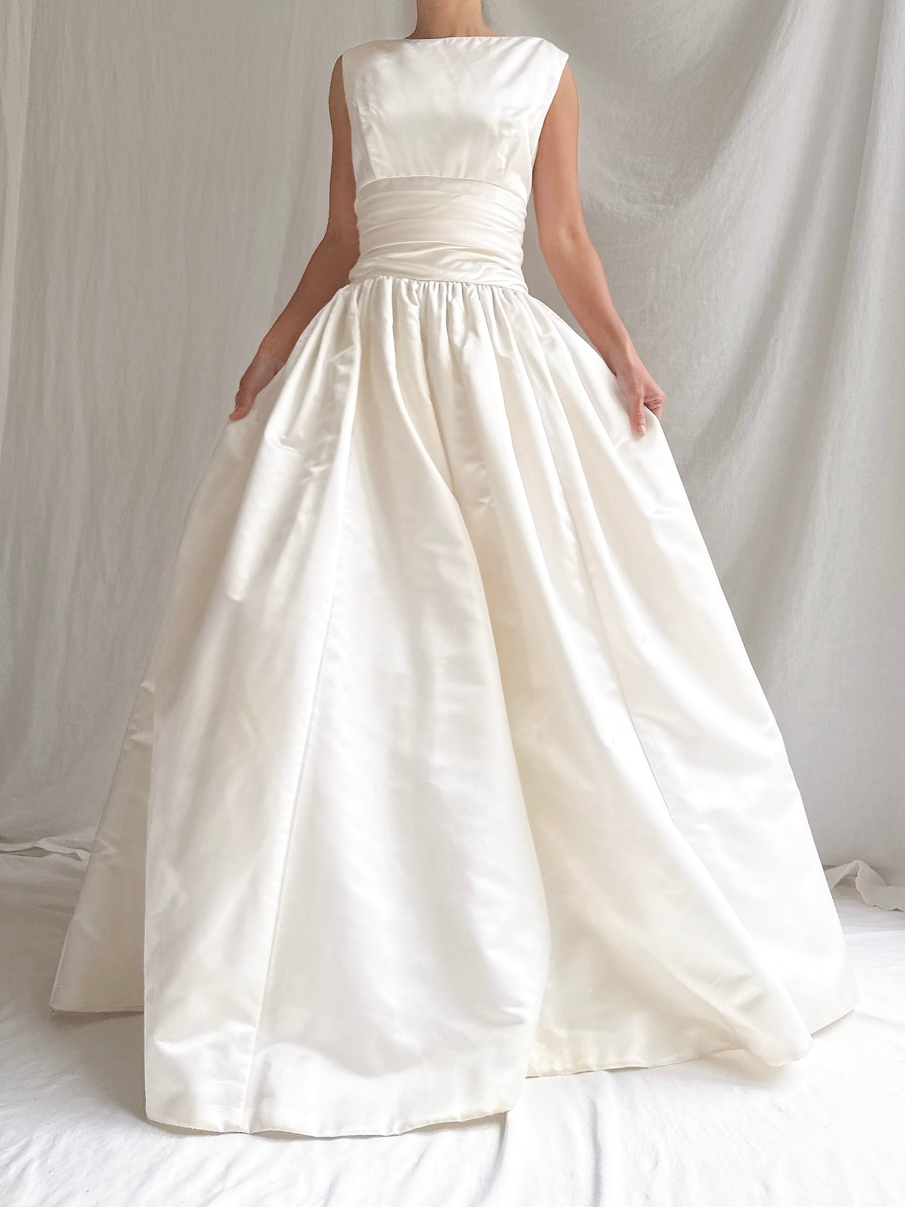 Vintage Silk Boatneck Gown - M