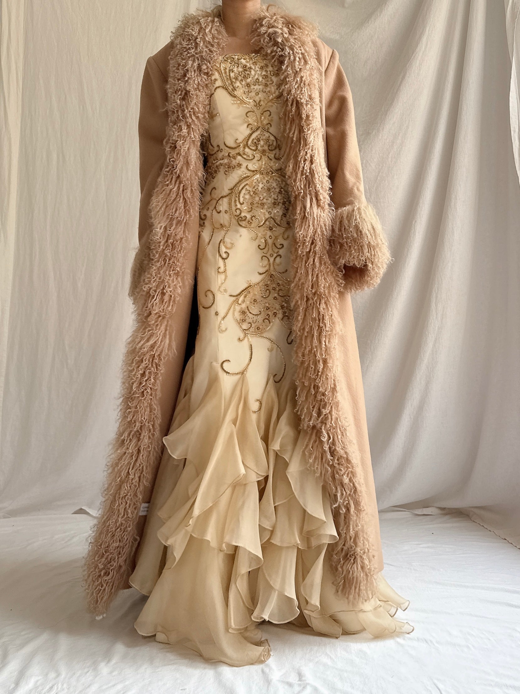 Vintage Wool Mongolian Coat - L