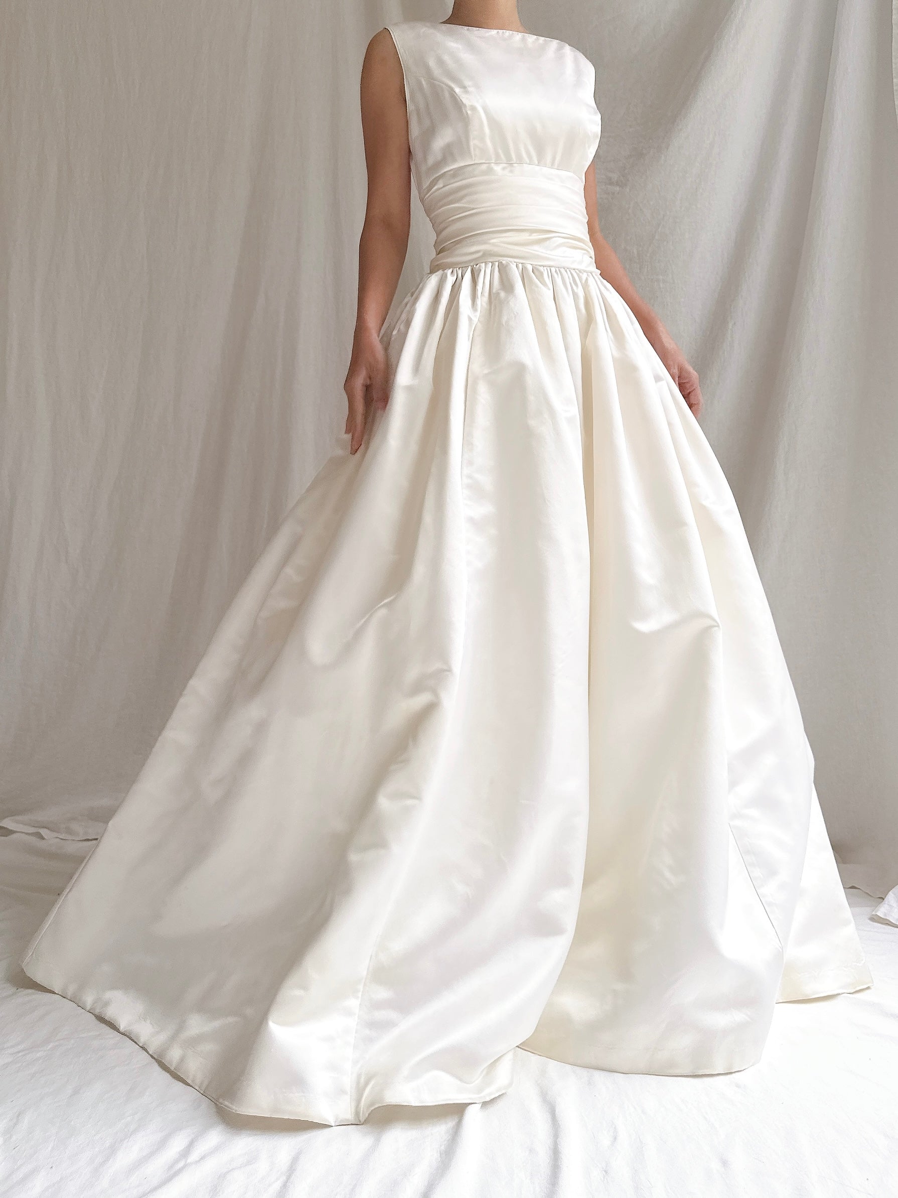 Vintage Silk Boatneck Gown - M