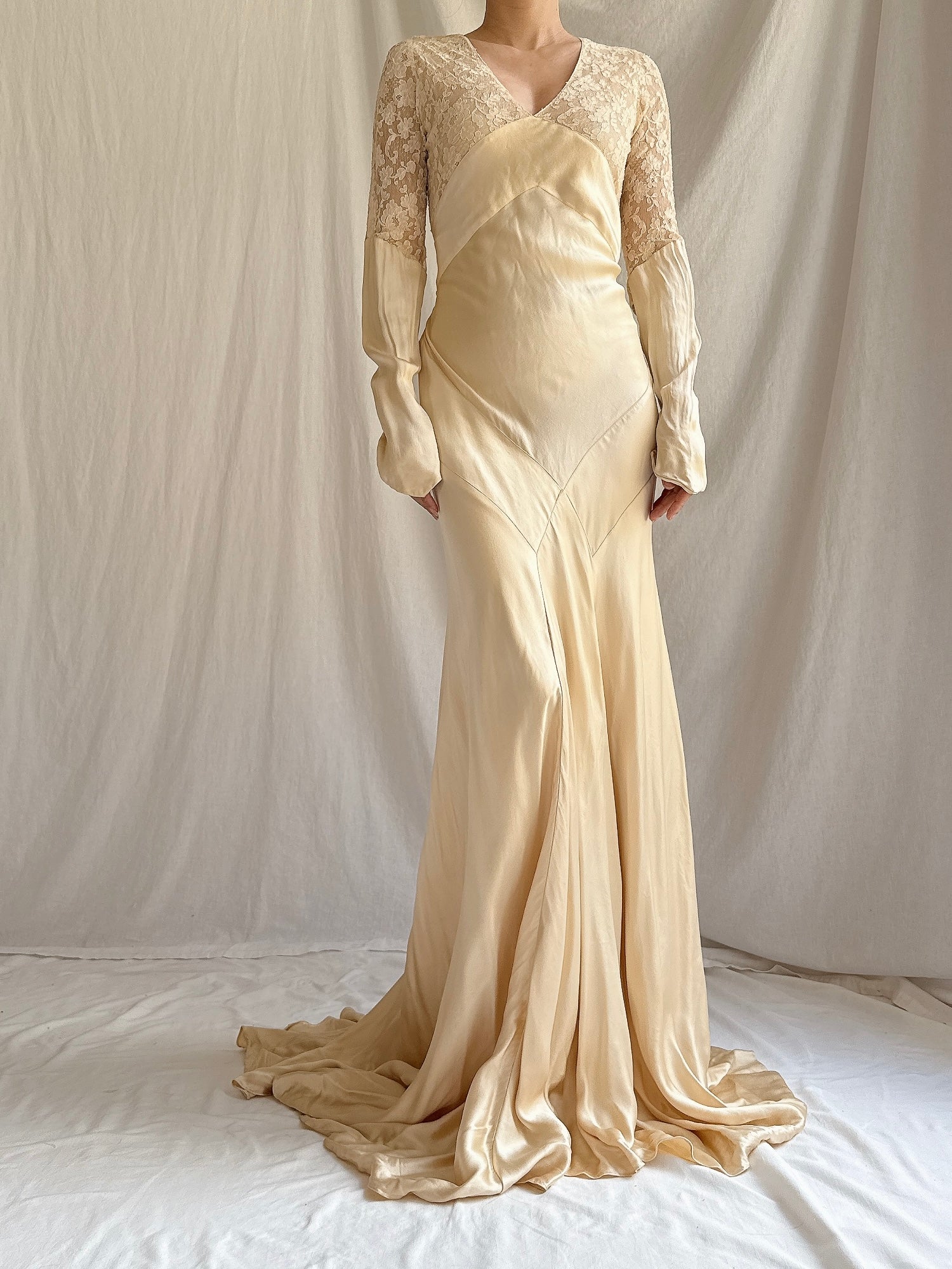 1930s Silk Bias Cut Gown - XS