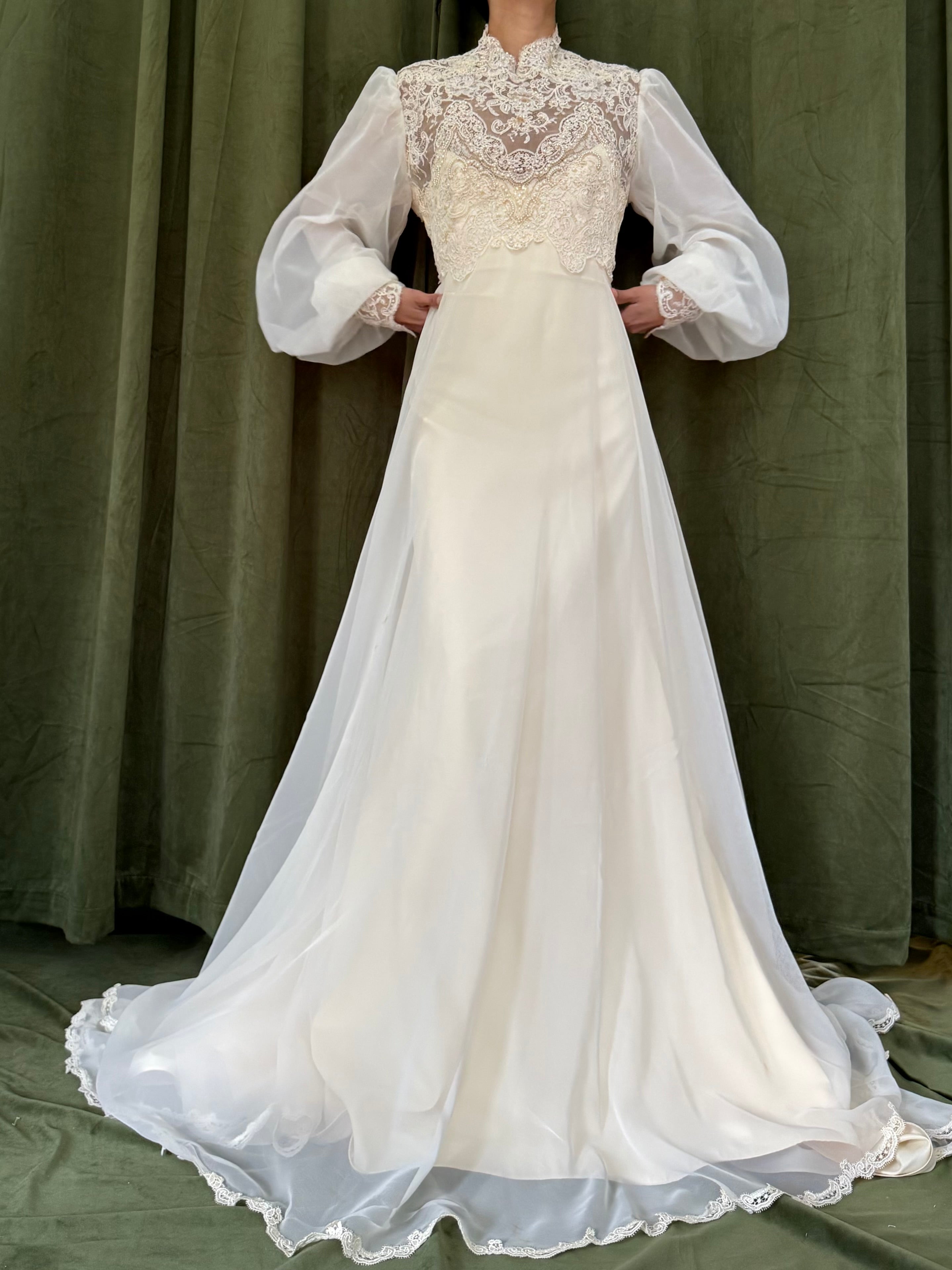 Vintage Chiffon Poet Dress - M