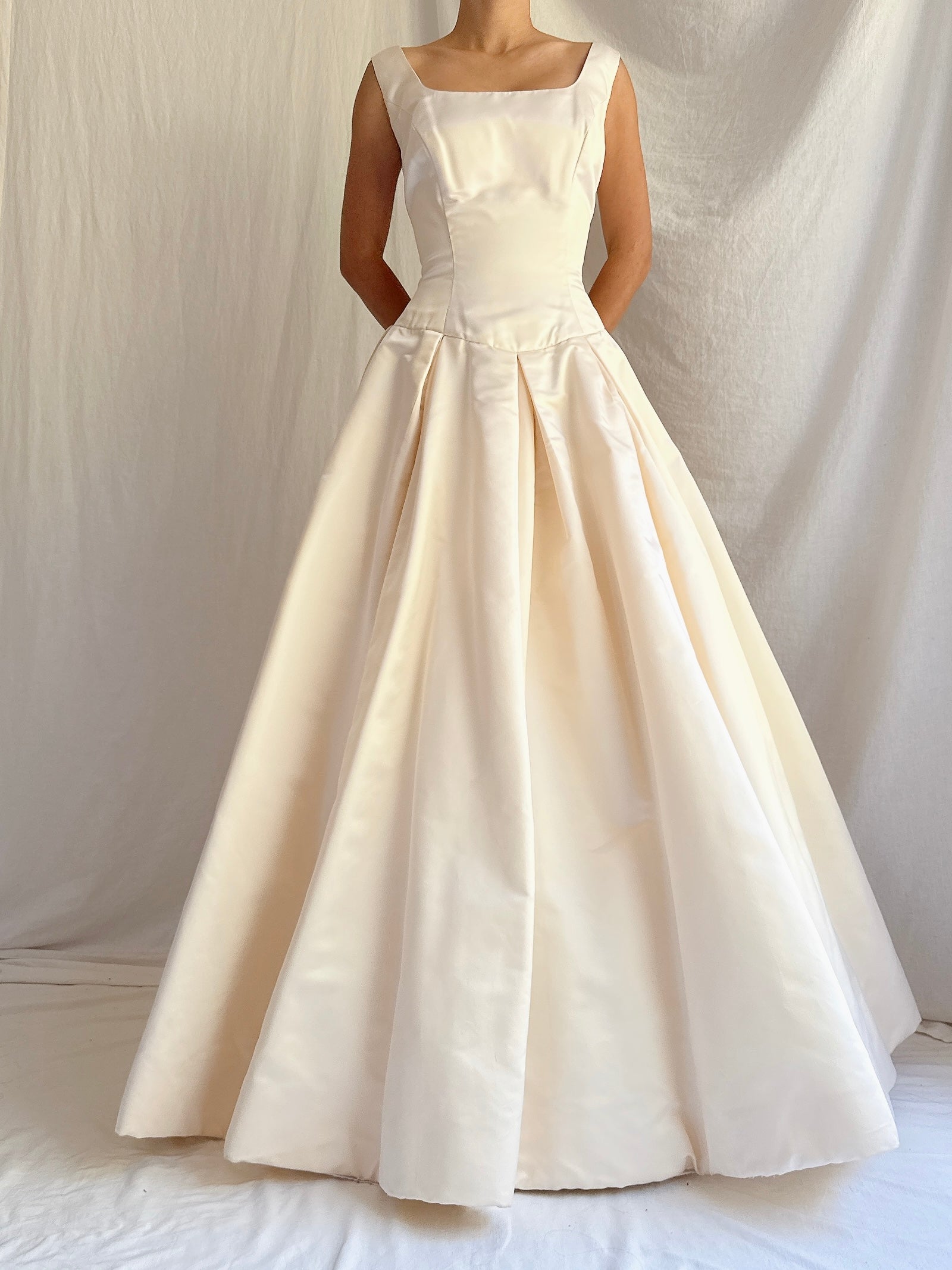 Square Neck Silk 2 Piece Gown - Size 10