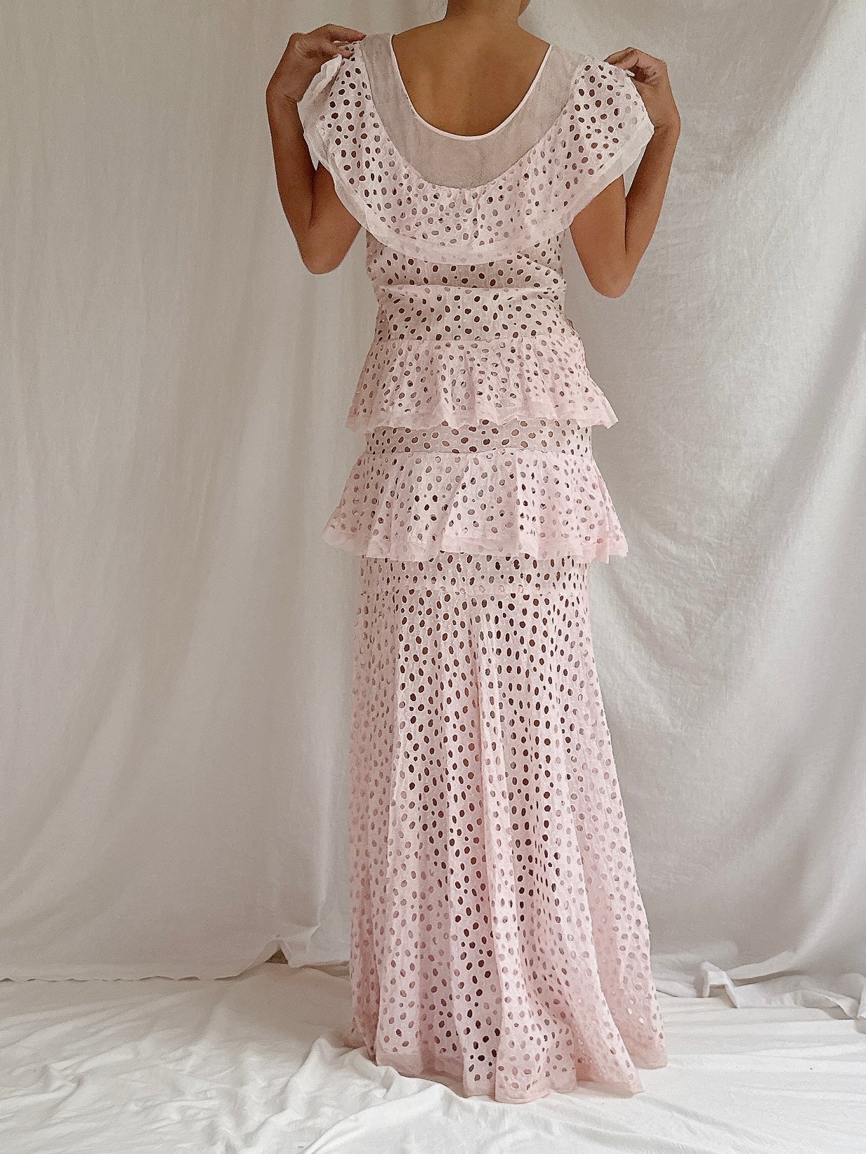 1930s Cotton Net Dress - XS