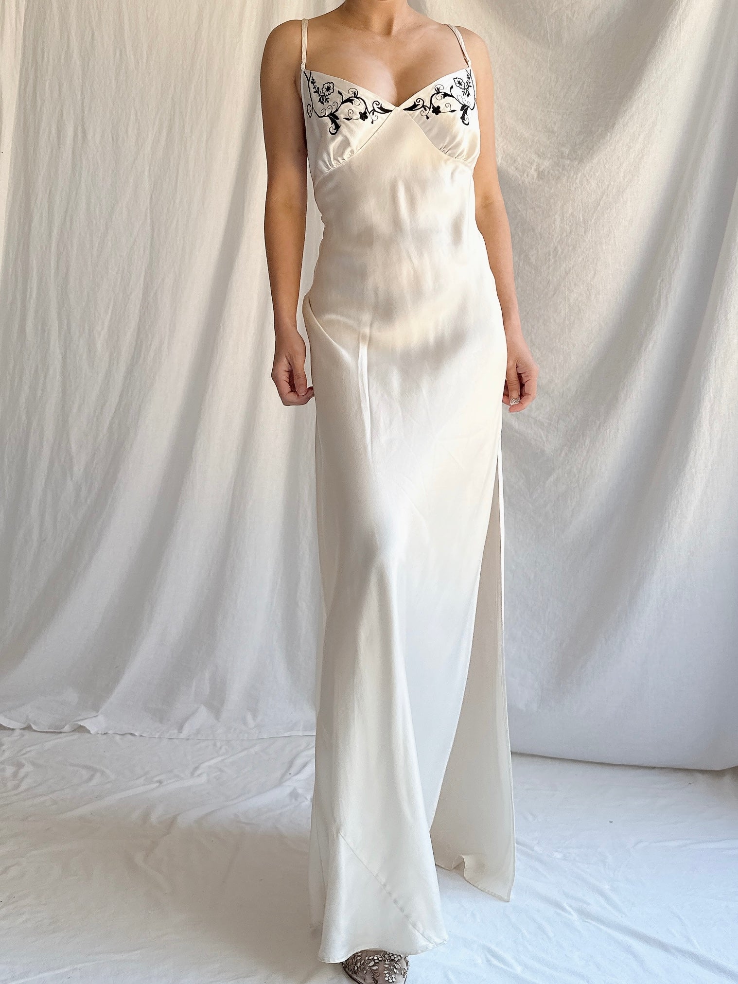 y2k slip dress Y2K Silk Bias Cut Slip Dress - M