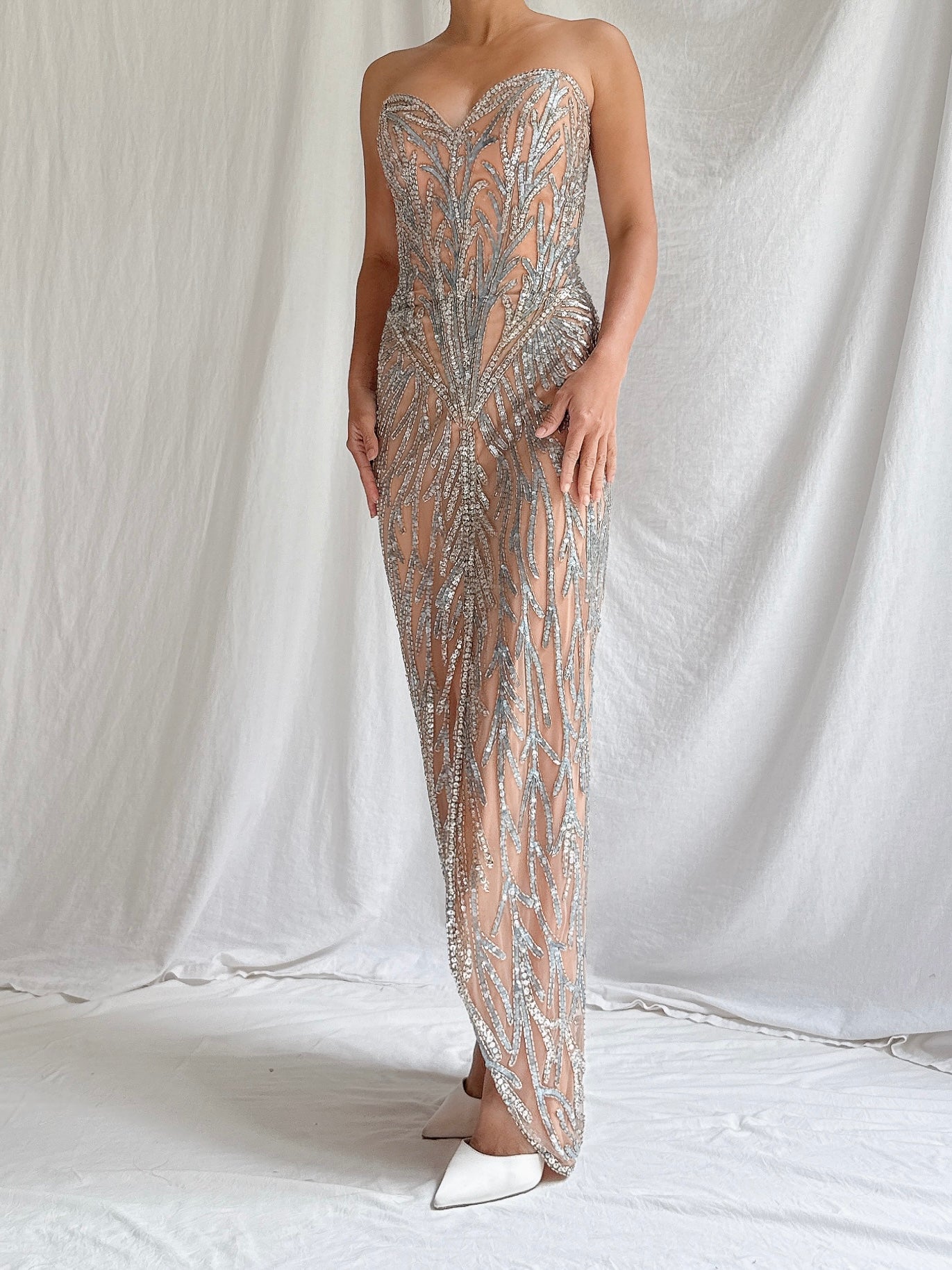 Vintage Bob Mackie Silk Strapless Dress - S/6