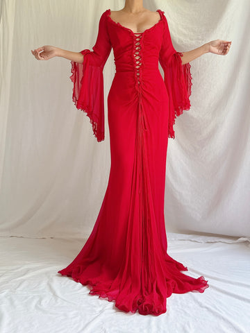 Vintage Bellville Sassoon Silk Gown - UK 14
