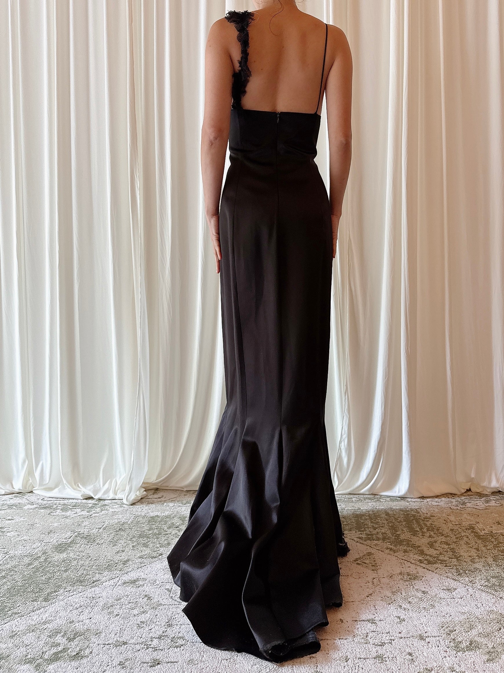 Vintage Alliage Black Strapped Dress - Size FR 46