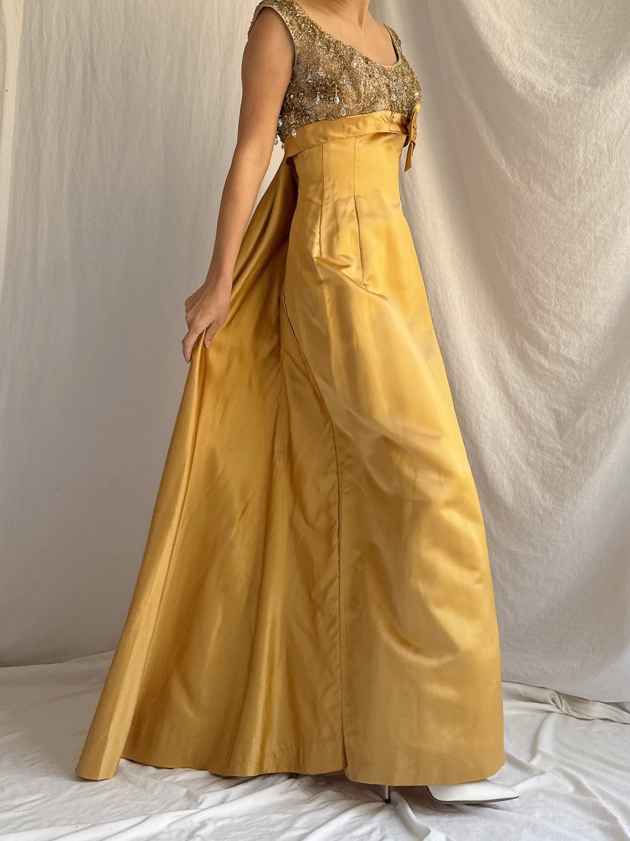 1960s Mustard Silk Gown - XS