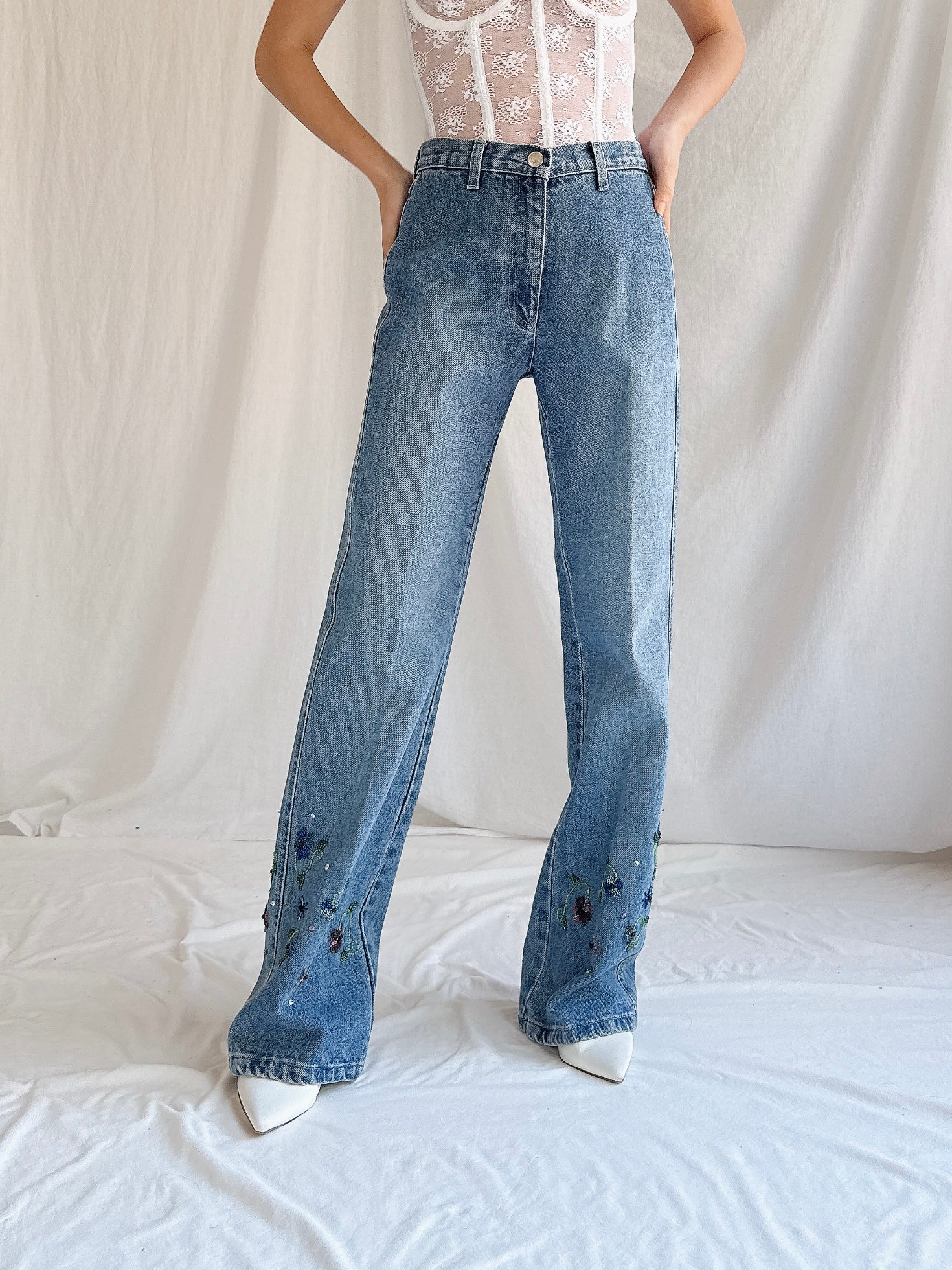 Vintage Emanuel Ungaro Beaded Denim - S/26