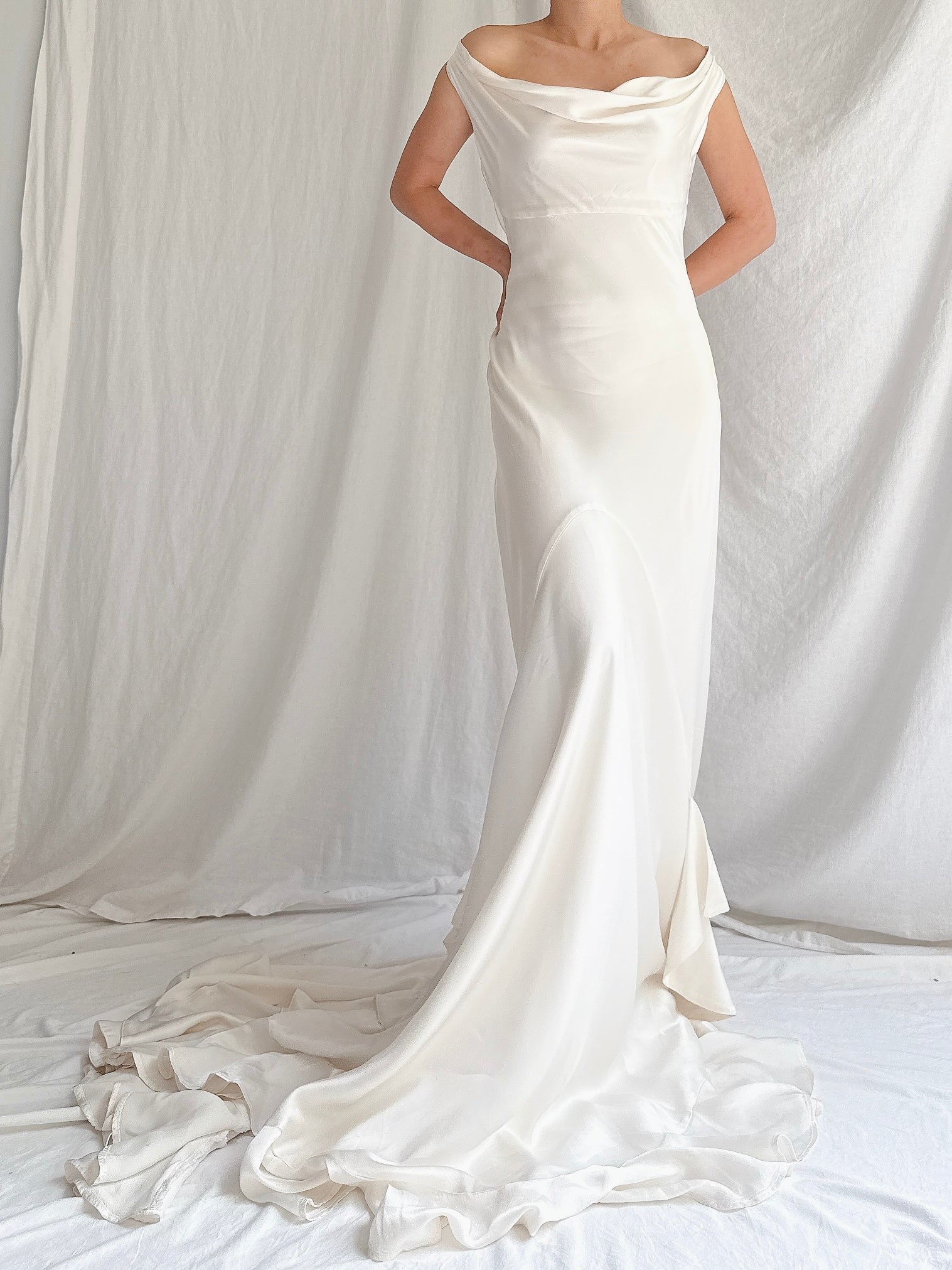 00 Silky Satin Bias Cut Gown - S-M