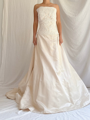Vintage Alvina Valenta Silk & Lace Gown - US 4/6