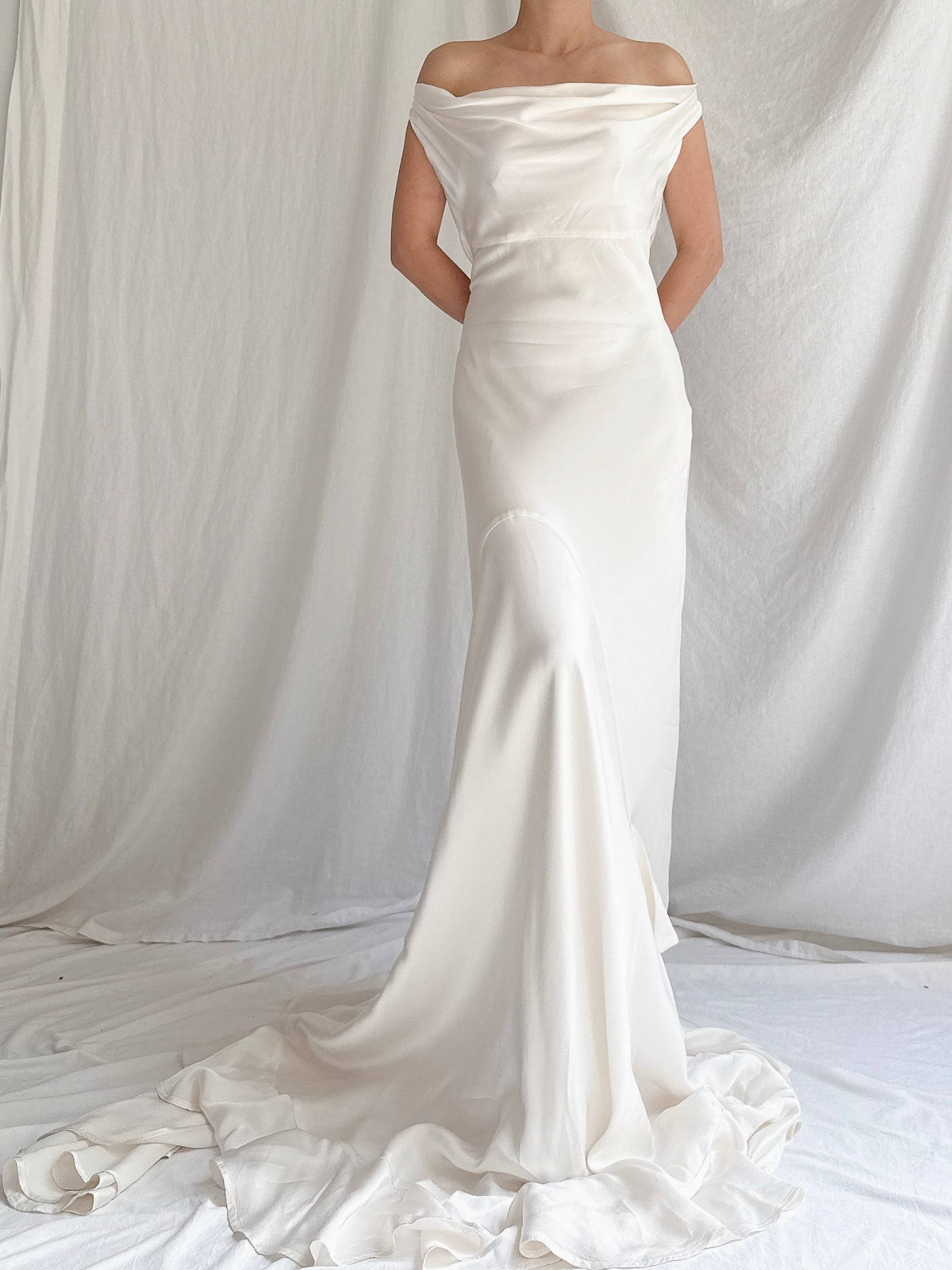 00 Silky Satin Bias Cut Gown - S-M
