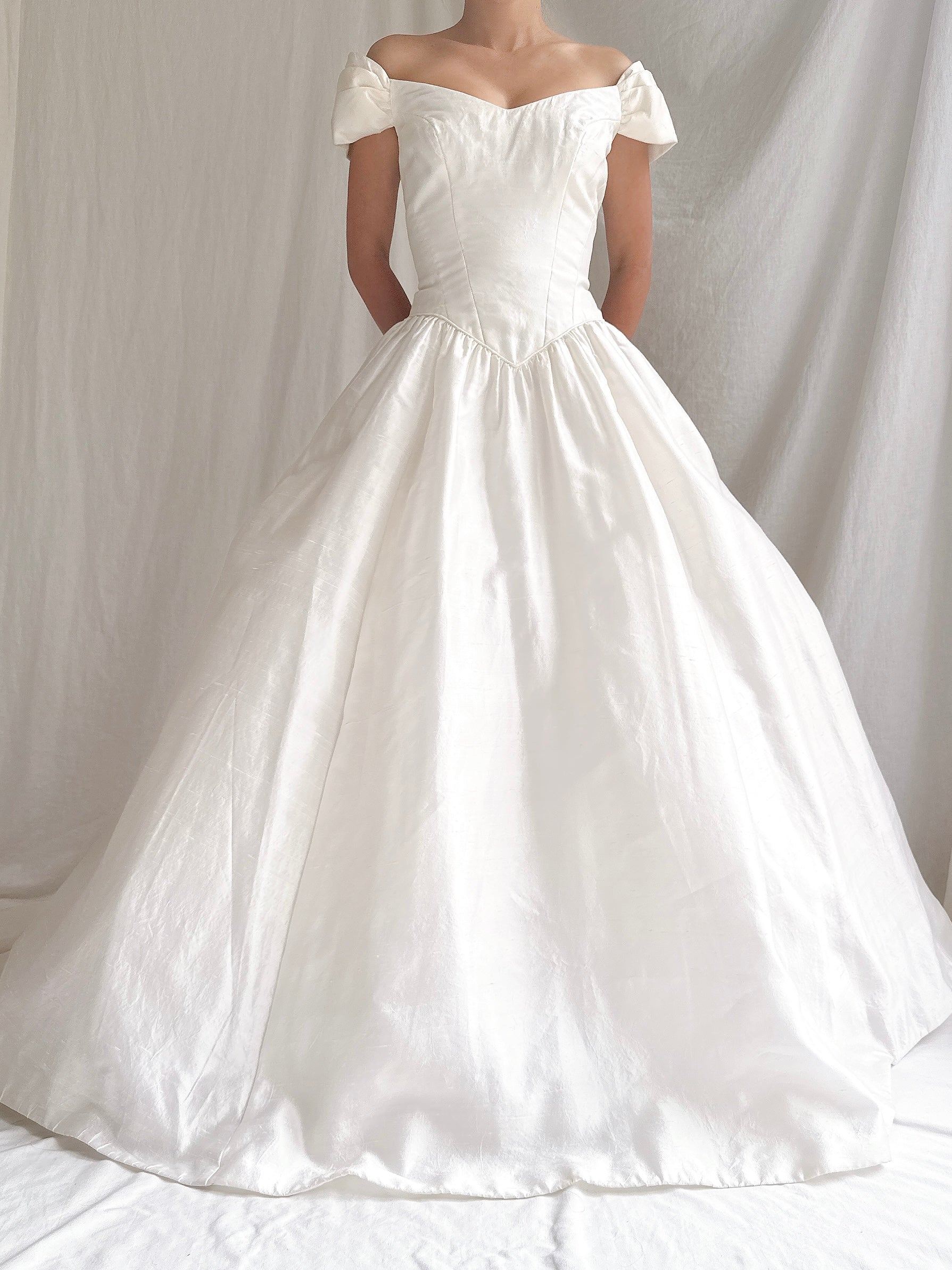 Vintage Silk Basque Waist Gown - S