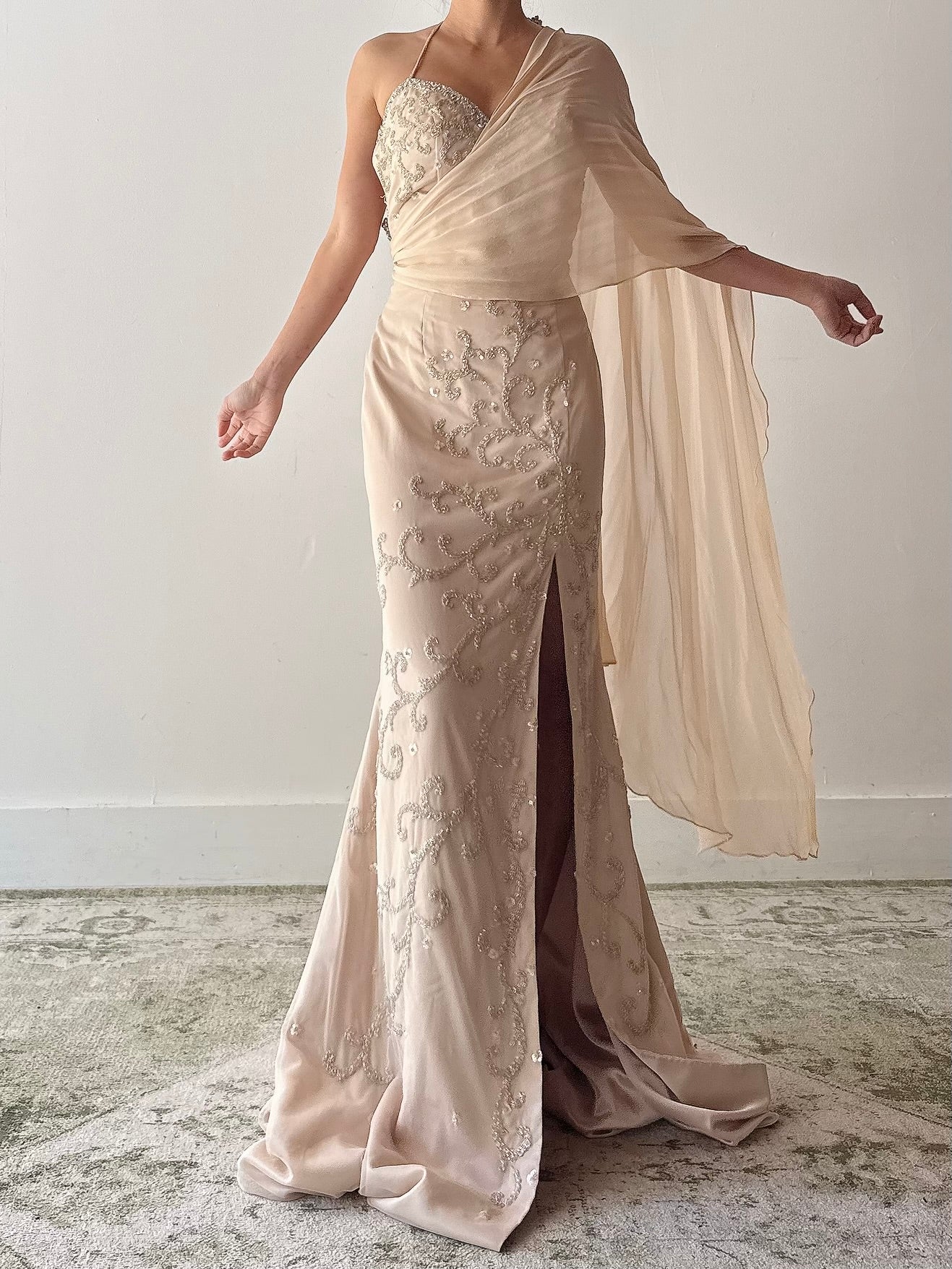 Vintage Claire’s Collection Nude Gown - M