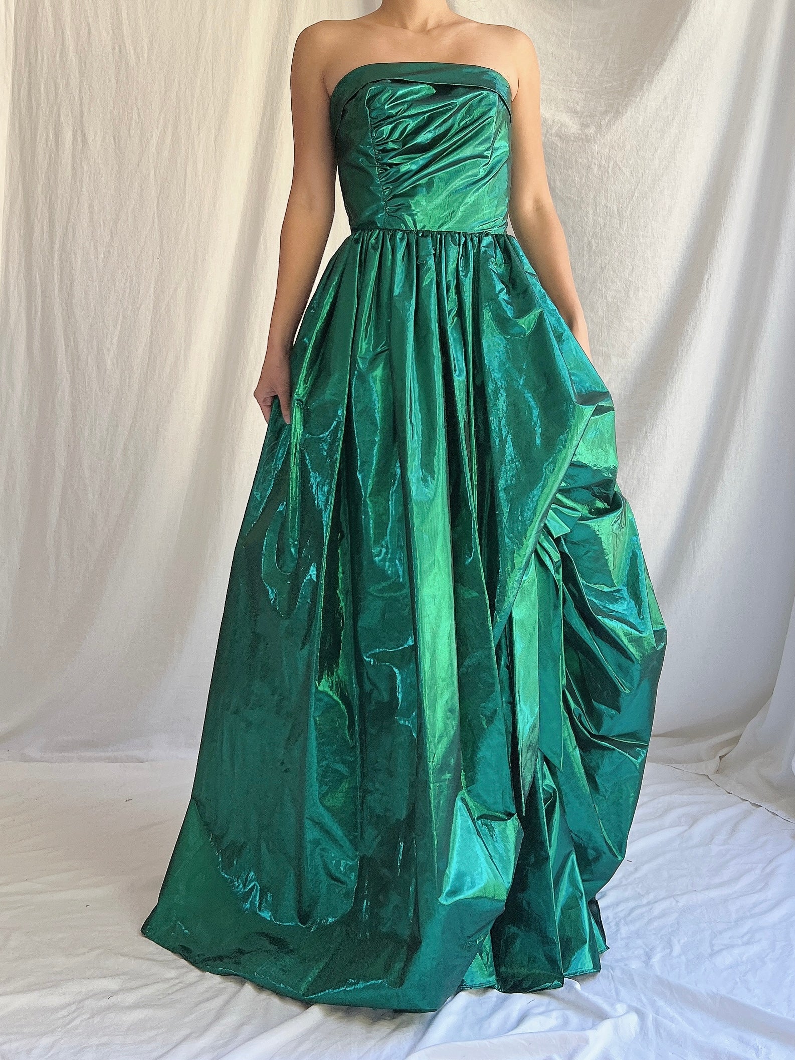 Vintage Lurex Draped Gown - XS