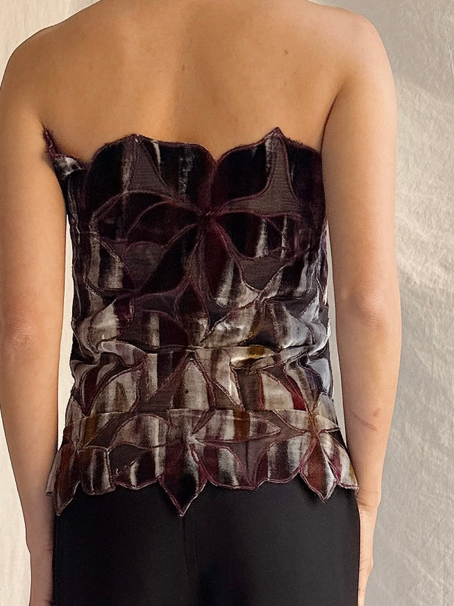 Vintage House of Delphine Silk Painted Velvet Top - M/44