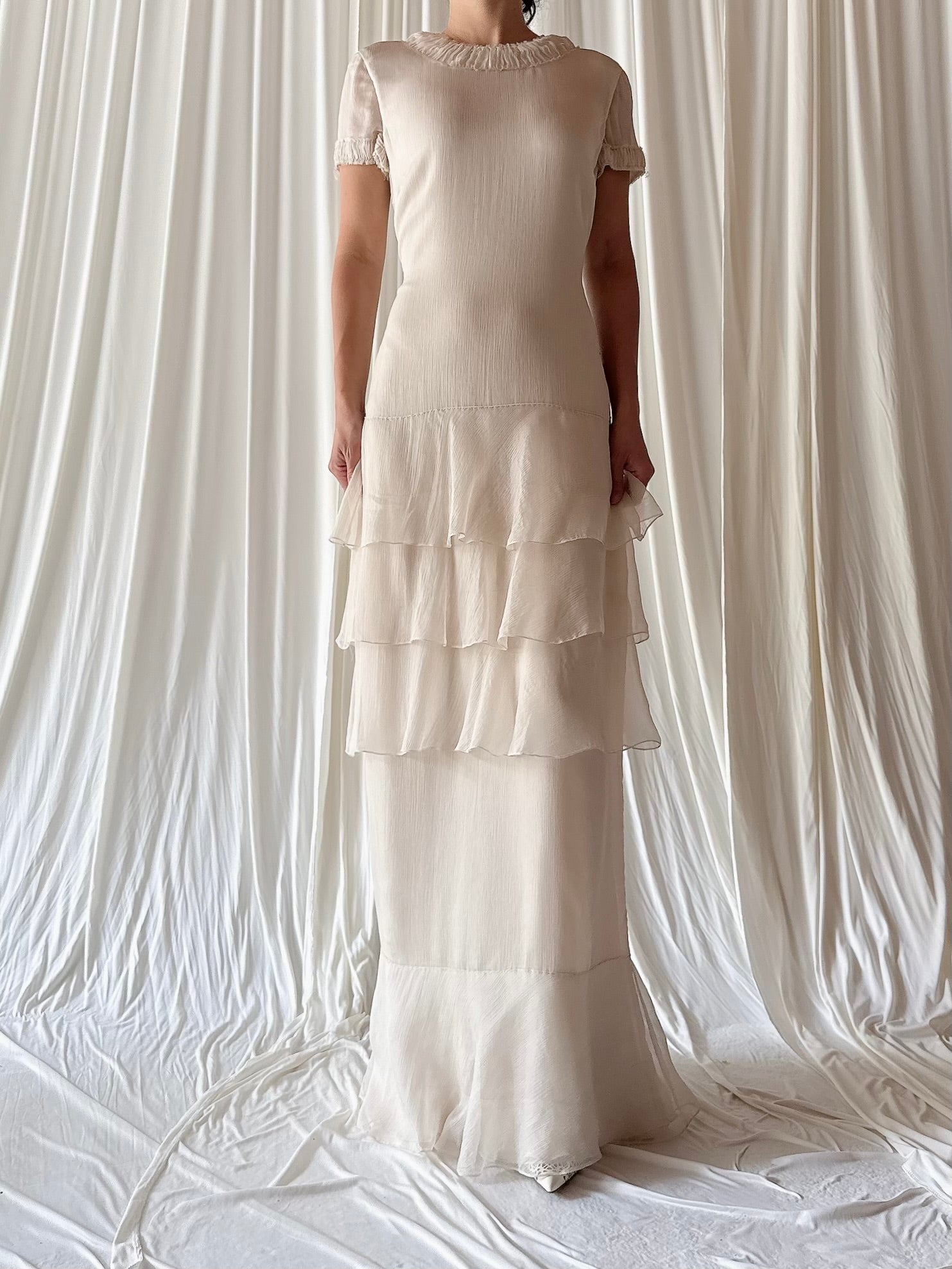 J Mendel Oyster Silk Dress - Size 4/6