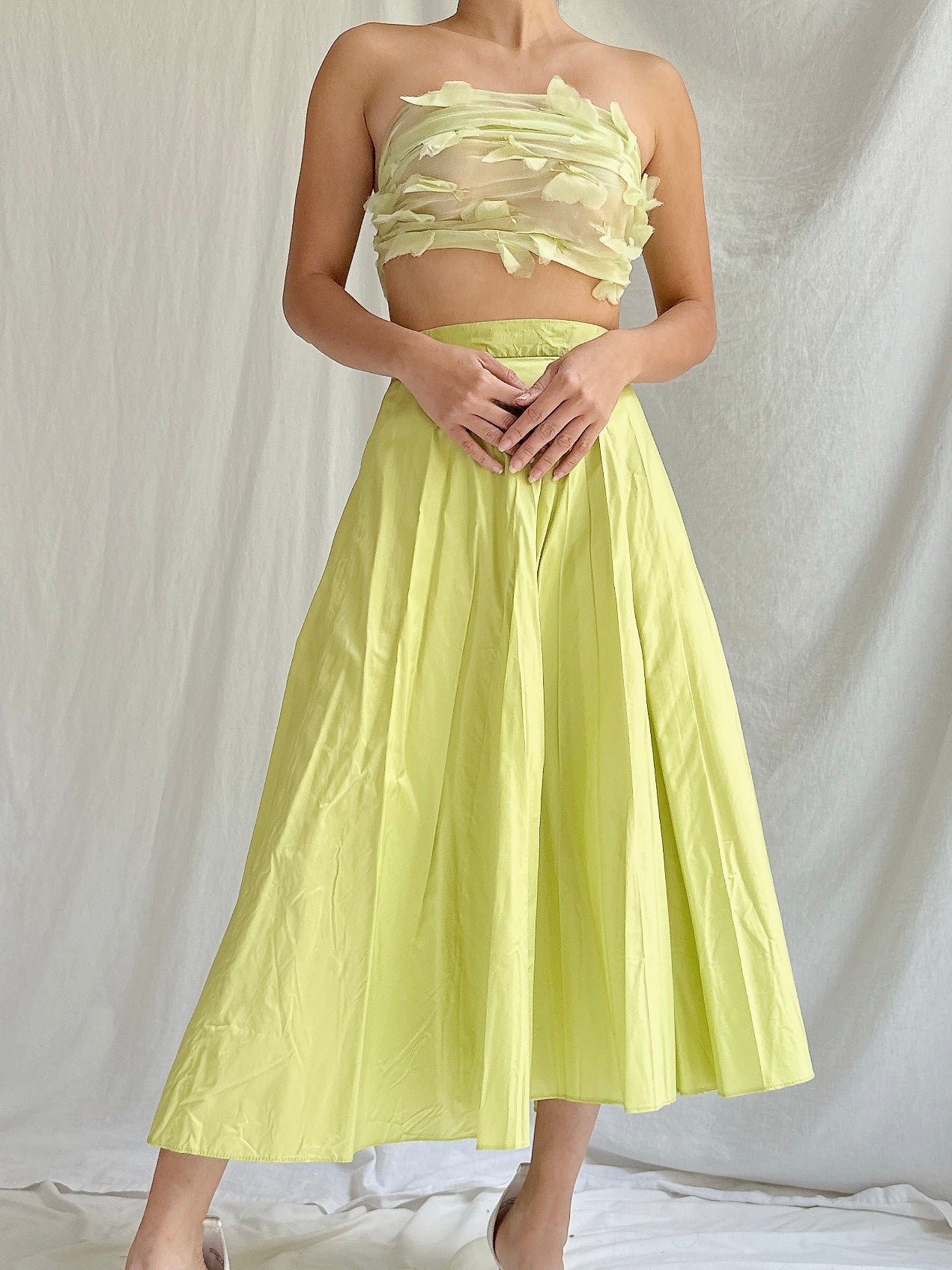 Vintage Silk Scarf and Skirt - M