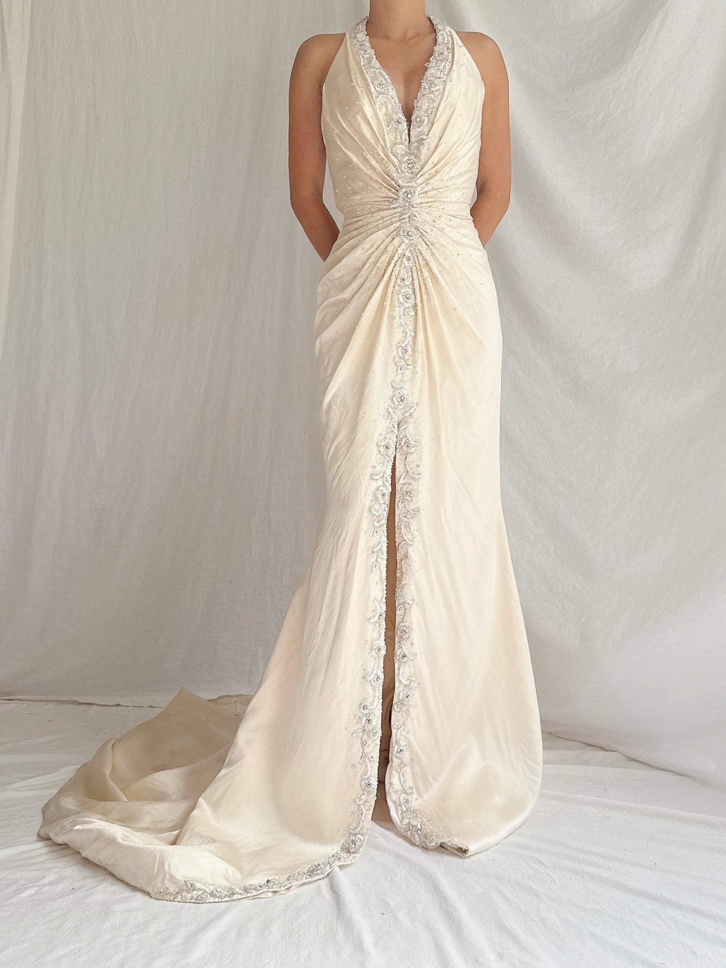 Vintage Stephen Yearrick Silk Halter Gown - M/8